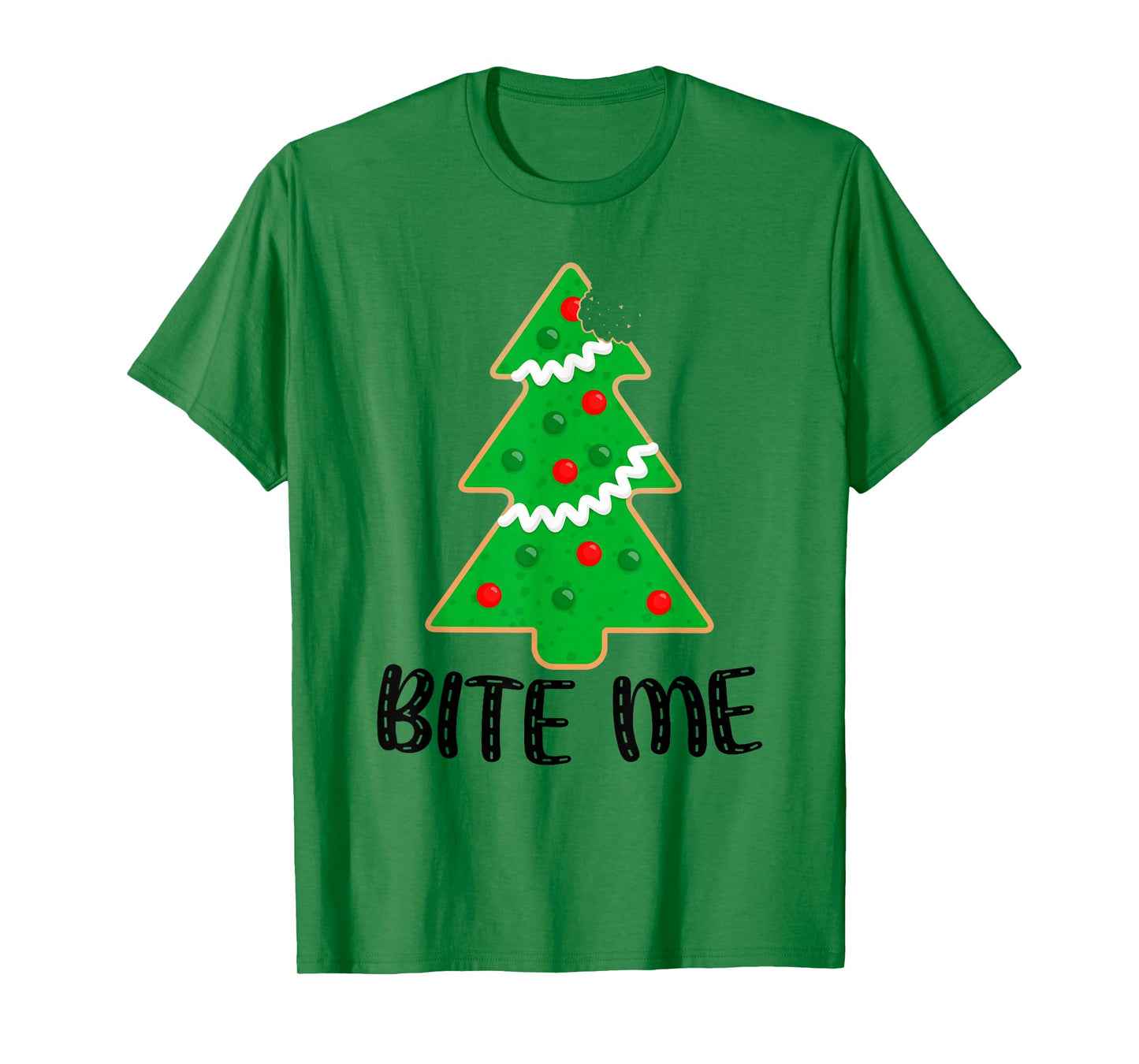 Bite Me Funny Christmas Tree Cookies Sarcastic Xmas T-Shirt