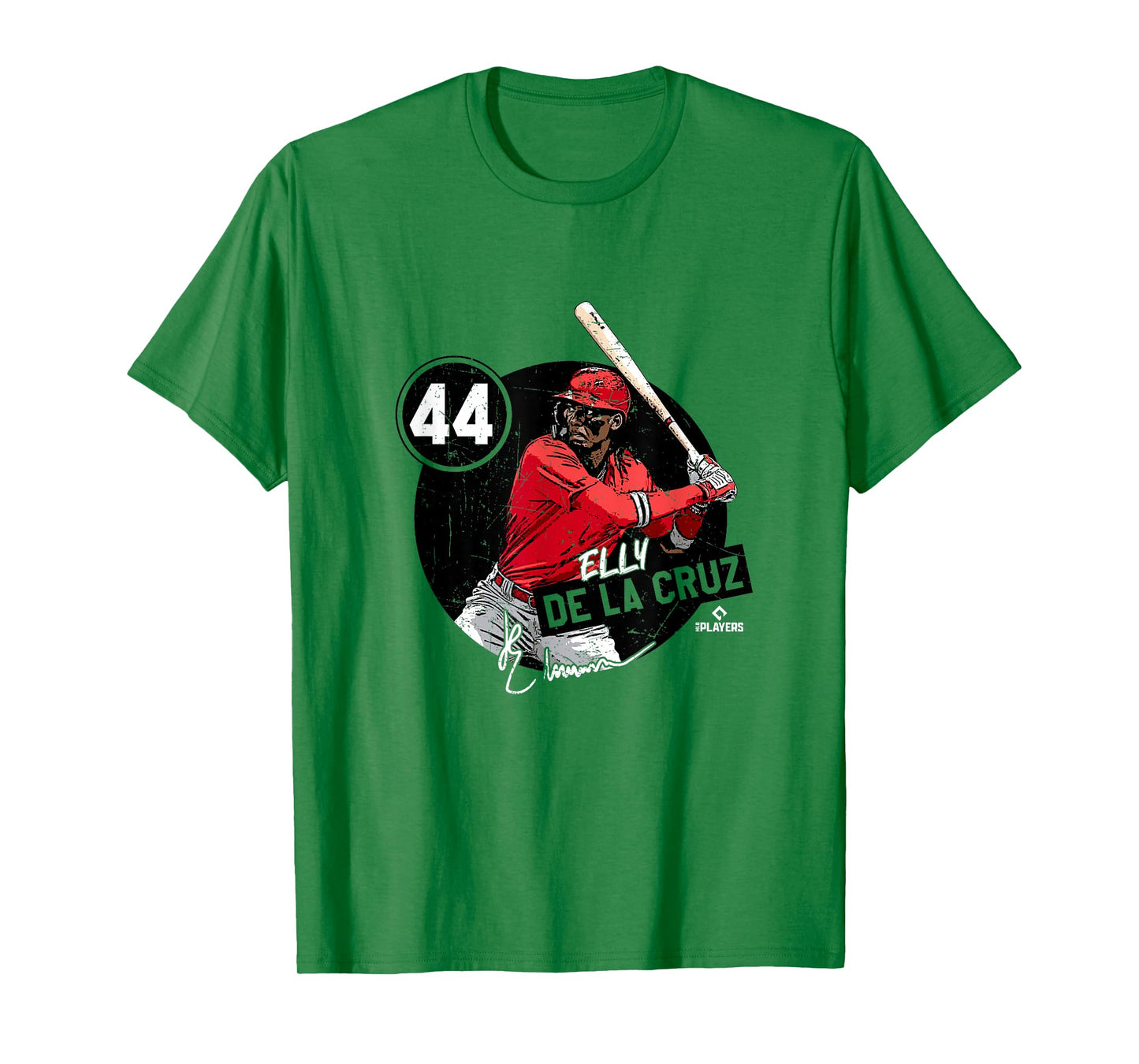 Elly De La Cruz | Cincinnati MLBPA T-Shirt - Red, Small, Unisex-Adult, Short Sleeve, Classic Fit, Polyester, Letter Print, Game Theme