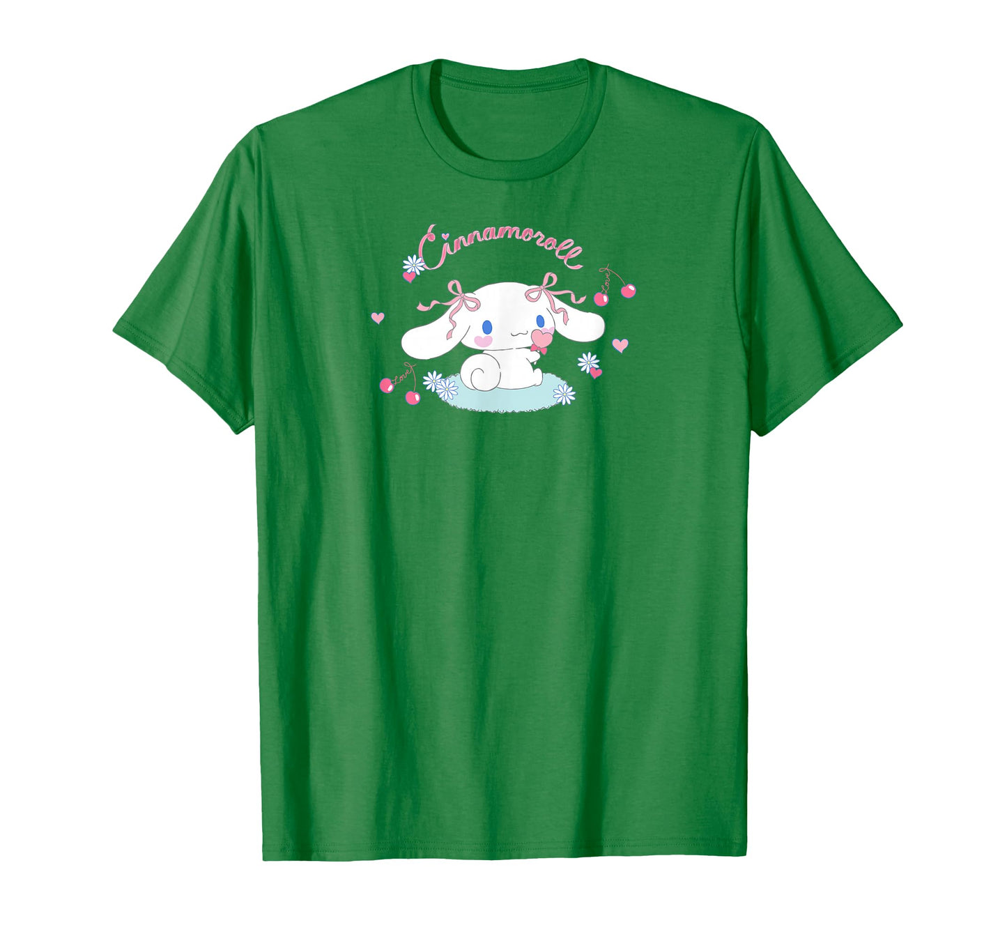 SANRIO Cinnamoroll Cherry Love Unisex T-Shirt, White, Small, Short Sleeve, Classic Fit, All Seasons