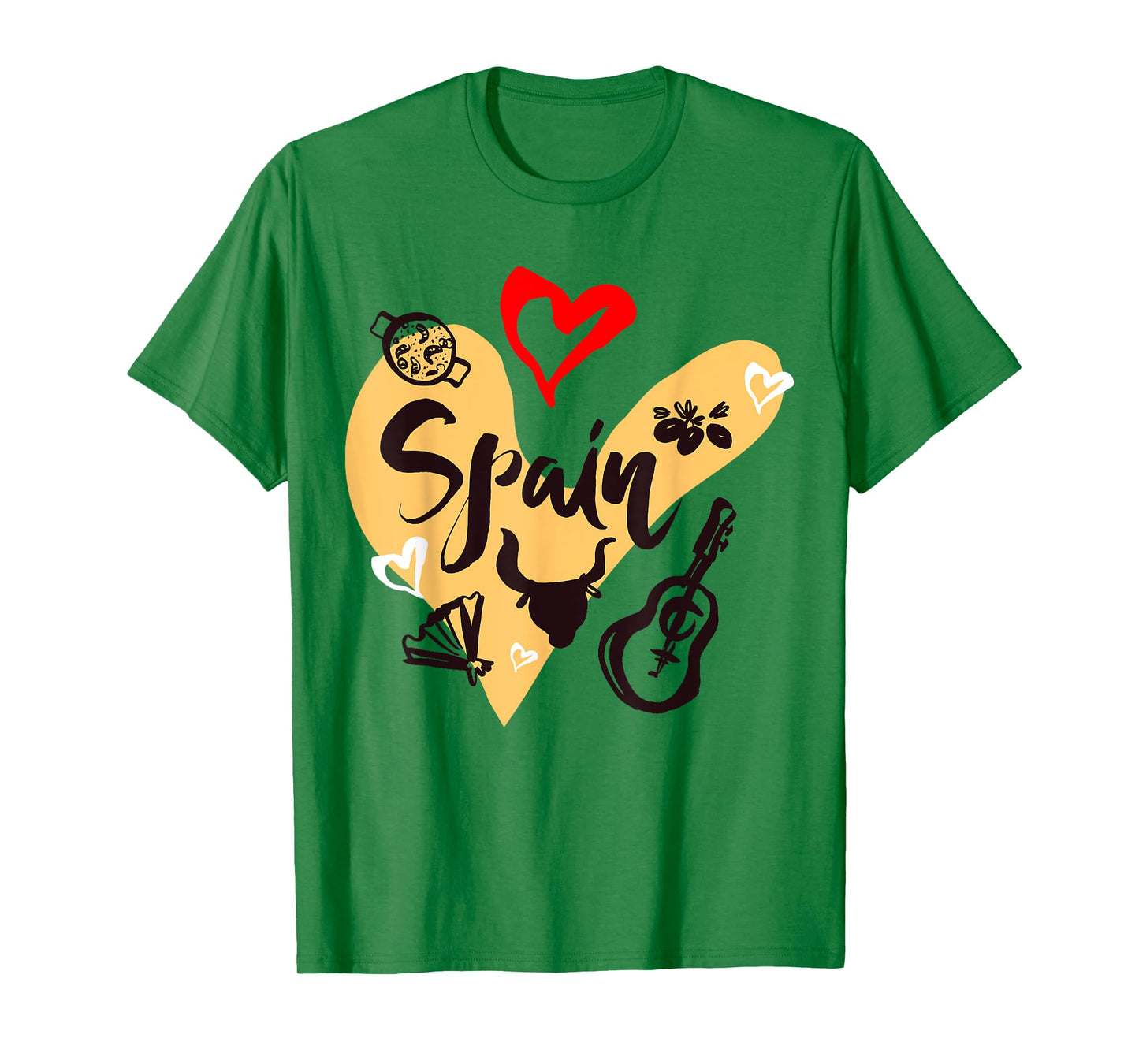 I Love Spain, Cool Spain Doodles Illustration Graphic Design T-Shirt