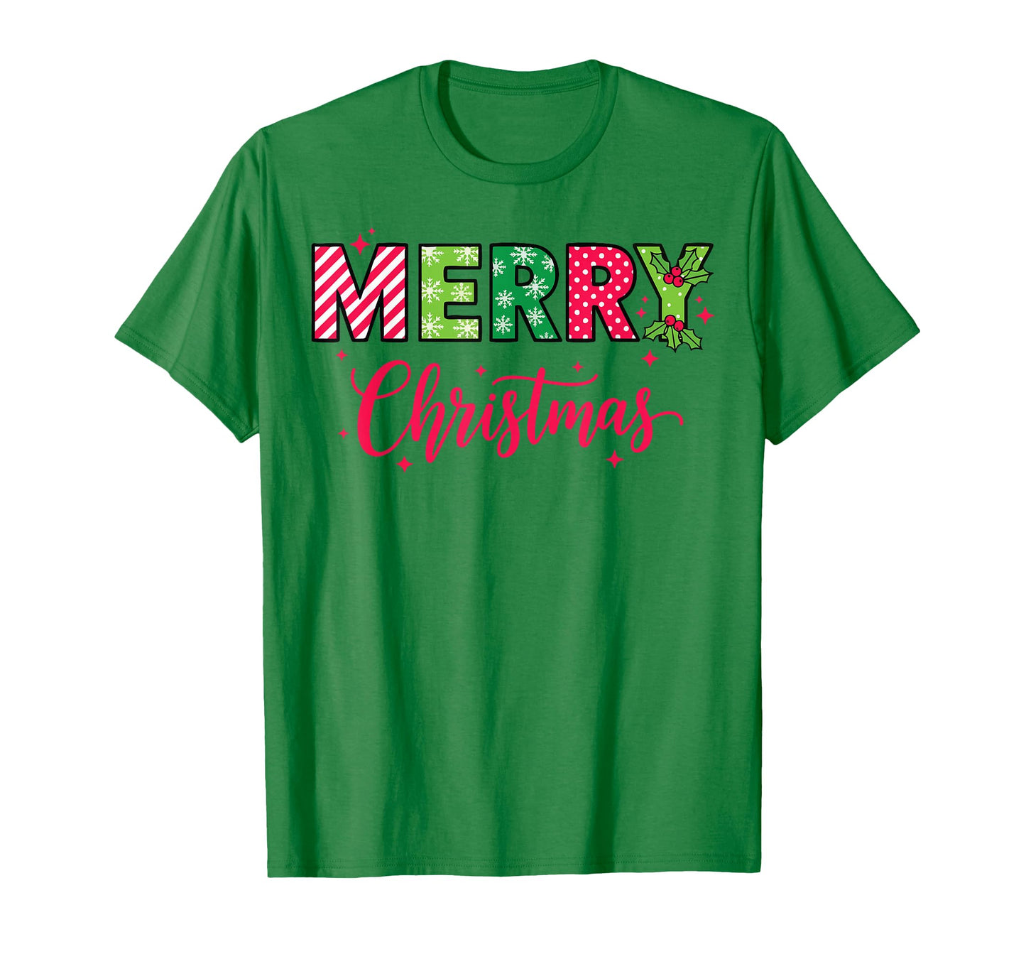 Merry Christmas Lights Red Santa Hat Xmas Family Men Women T-Shirt