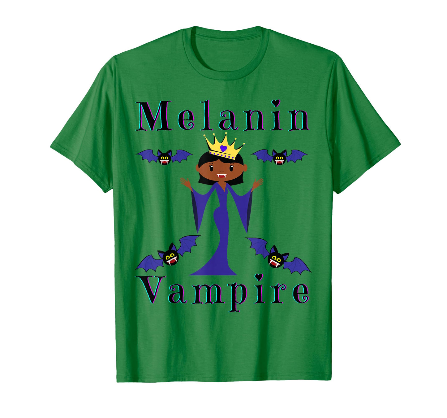 Melanin Vampire Funny Black Girl Magic Funny Halloween Girls T-Shirt