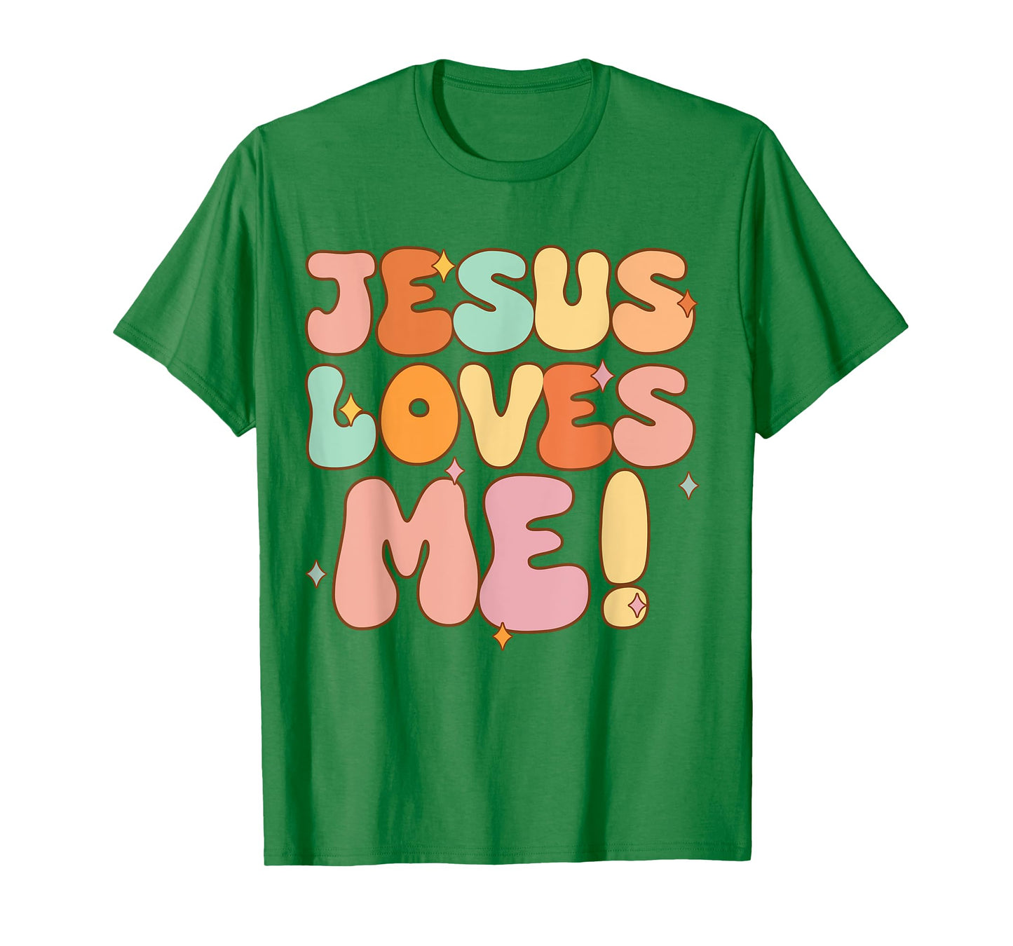 Women Jesus Loves Me-Shirt Groovy Toddler Girl Kid Christian T-Shirt