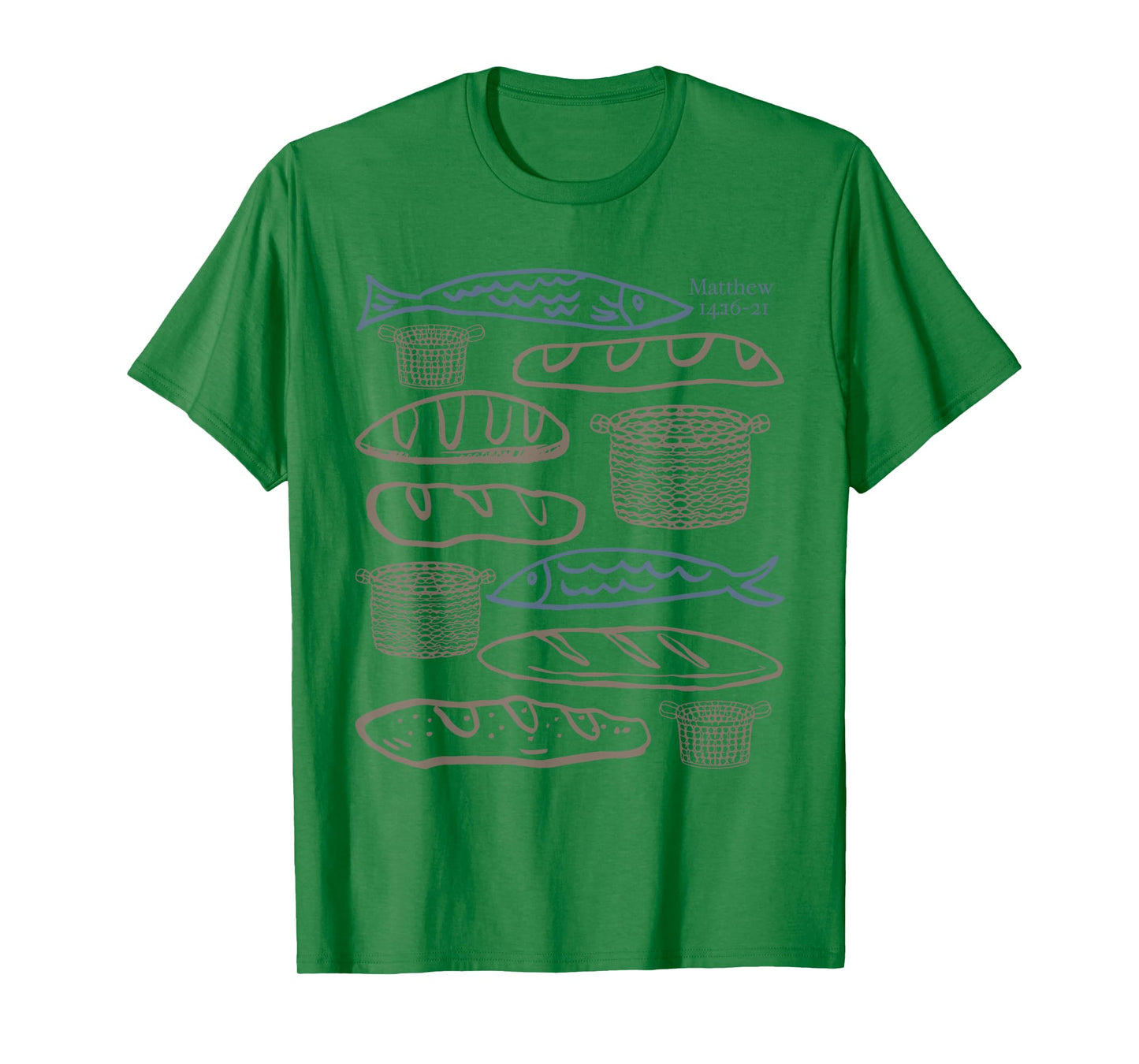 Vintage Five Loaves Two Fish Matthew Christian Bible Verse T-Shirt