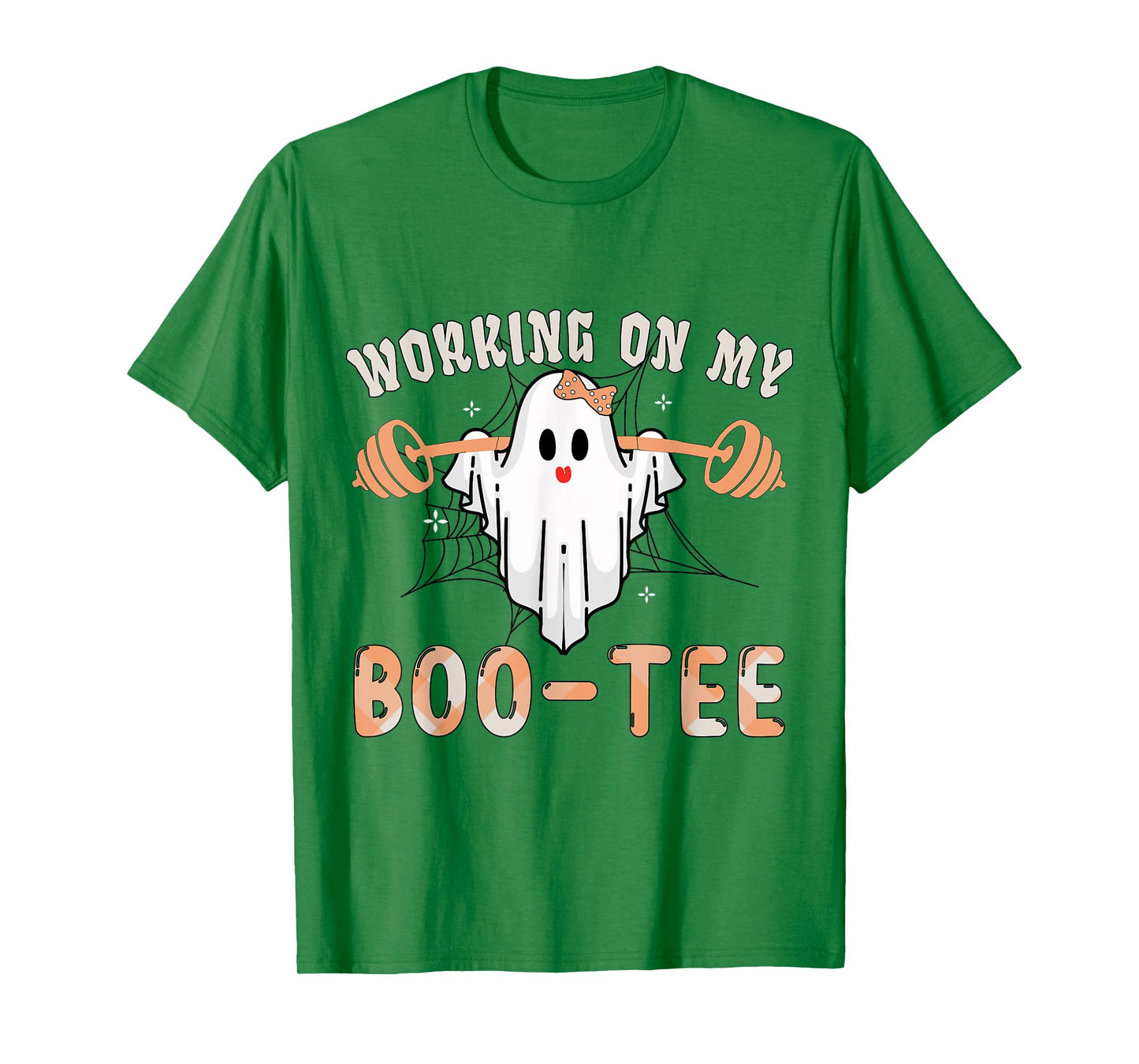 Working On My Bootee Ghost Boo Gym Spooky Funny Halloween T-Shirt