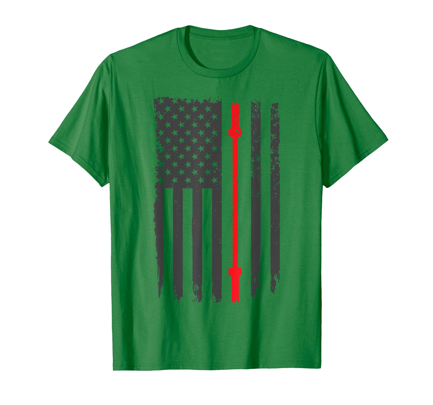 US American Flag Fitness Gym Barbell Powerlifting Patriotic T-Shirt for Women Men