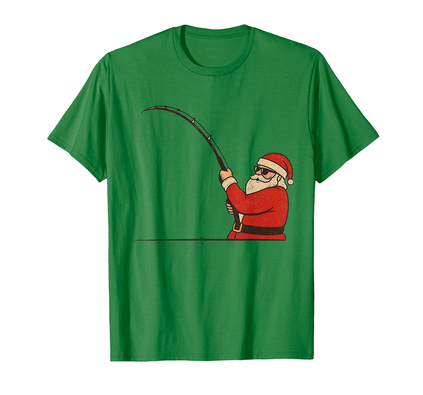 Santa Fishing Christmas Vintage Fish Funny Xmas T-Shirt