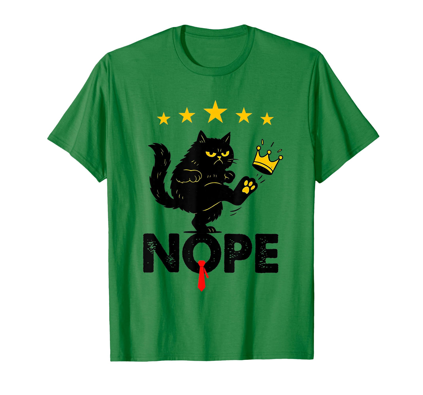 Nope No King In America Black Cat T-Shirt