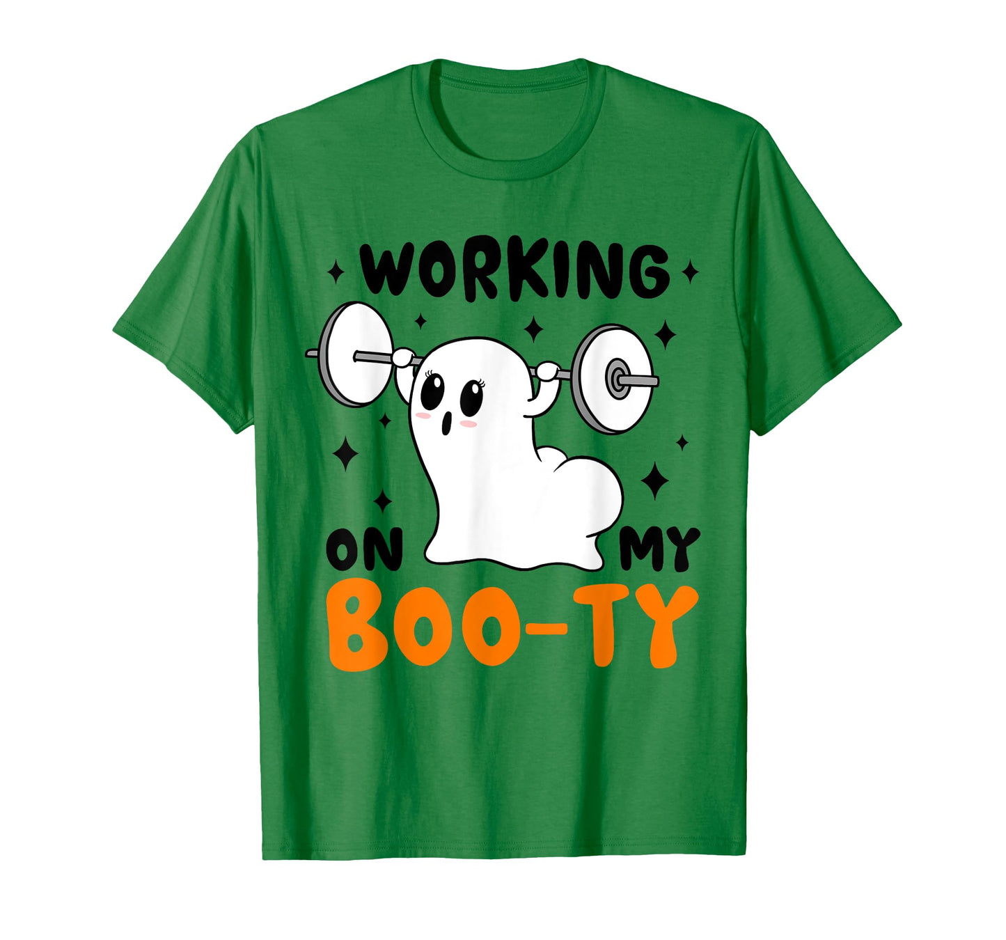 Working On My Booty funny Halloween Gym Ghost Boo-ty T-Shirt