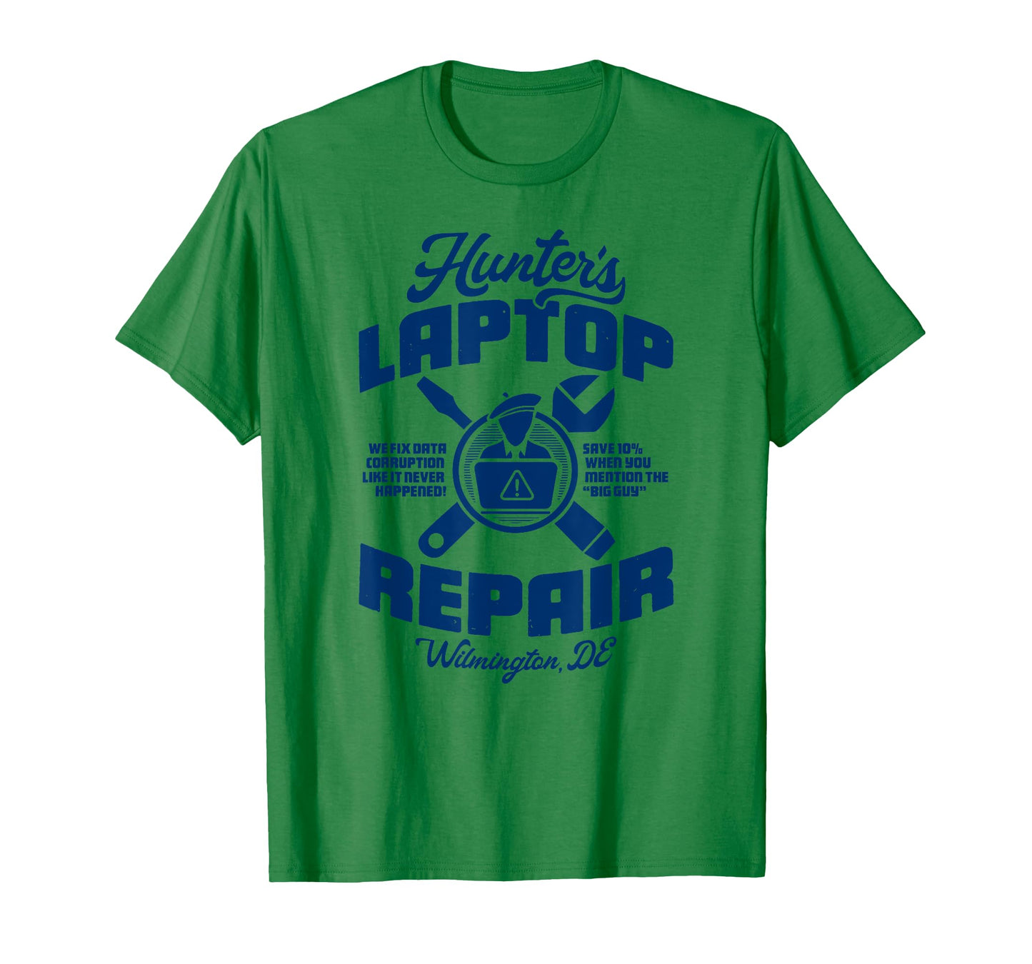 HUNTER'S LAPTOP REPAIR - parody shop politics conservative T-Shirt