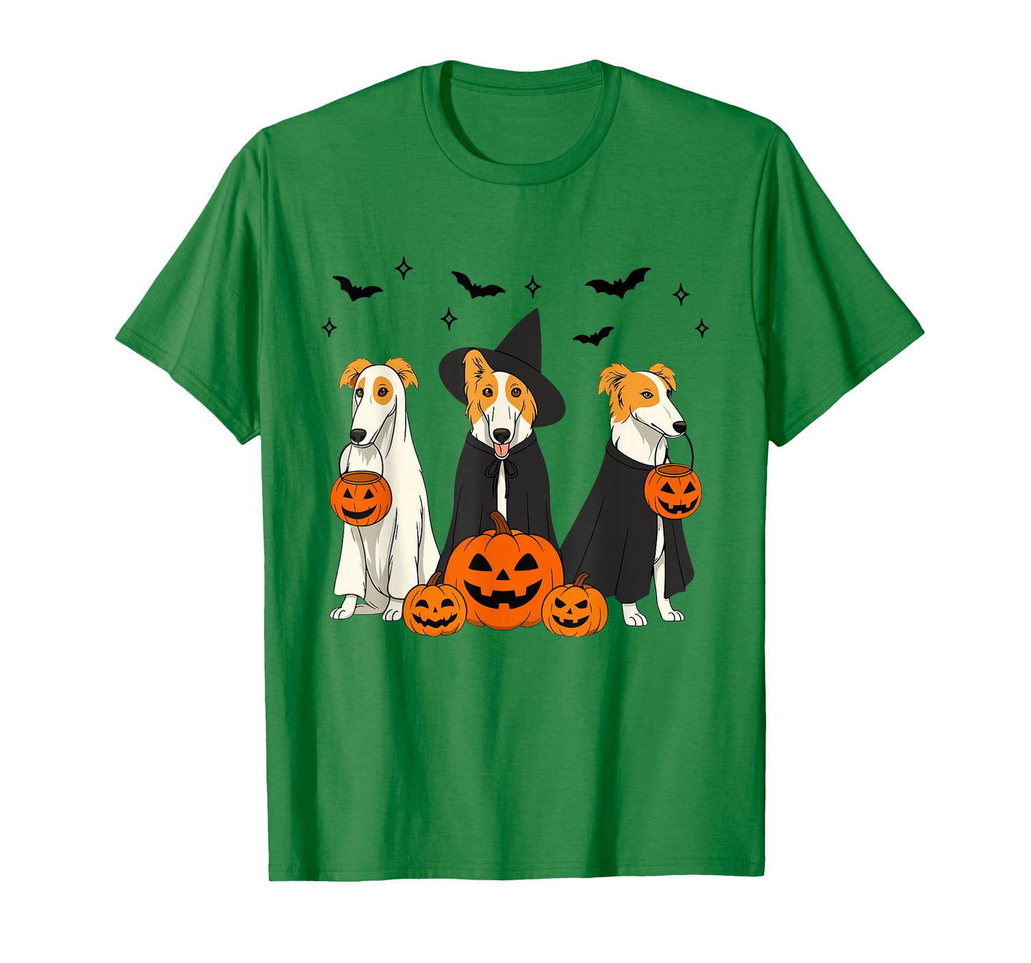Witch Borzoi Dog Halloween Spooky Borzoi Dog Mom Dog Lover T-Shirt