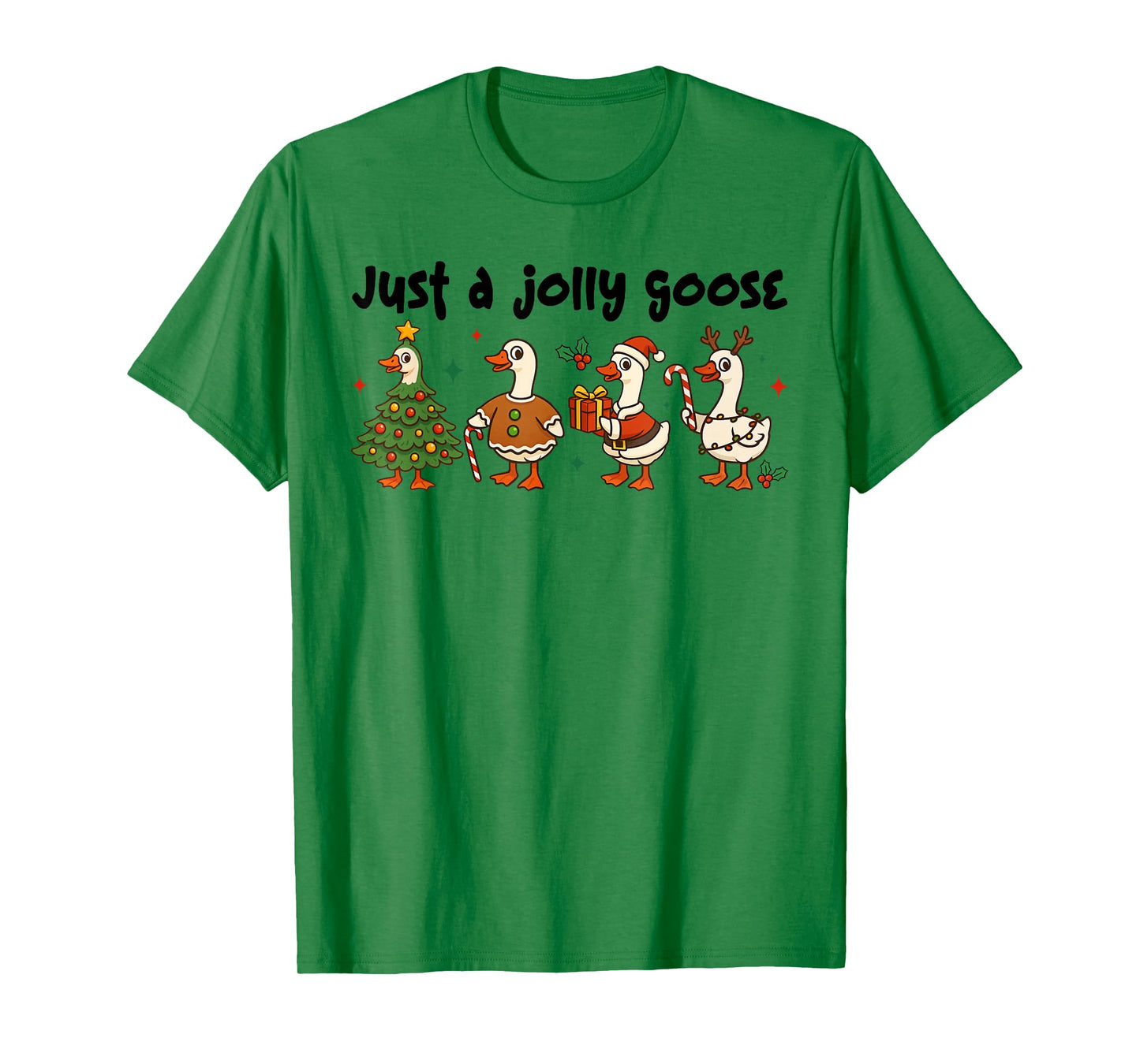 Funny Just A Jolly Goose Christmas Silly Goose Santa Pajama T-Shirt