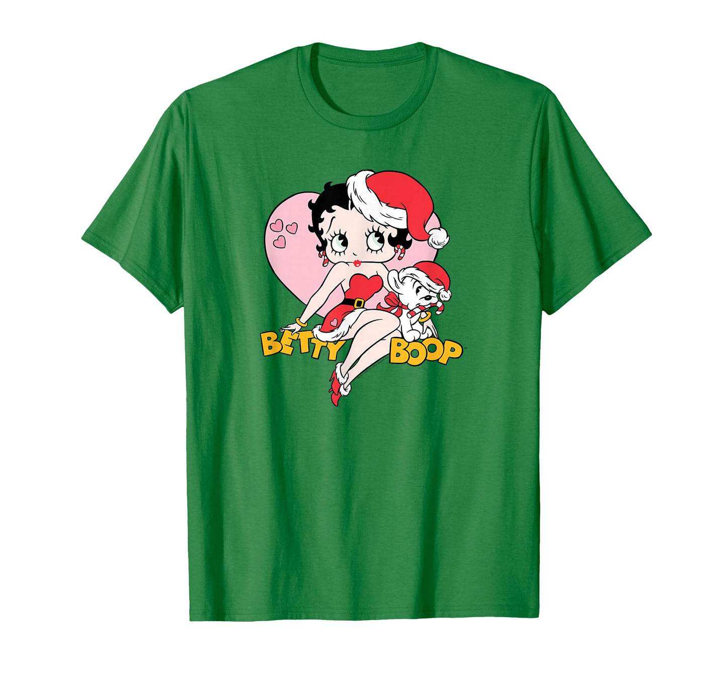 Betty Boop Christmas Betty and Pudgy Santa Hats Christmas T-Shirt