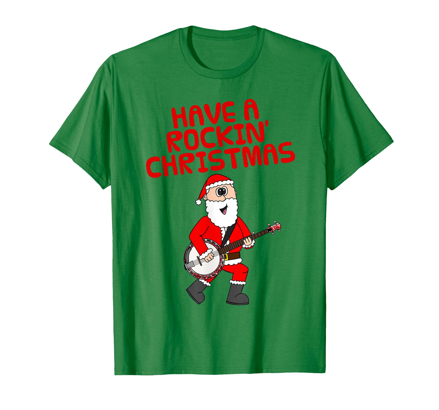 Christmas Banjoist, Santa Playing Banjo Music Teacher T-Shirt