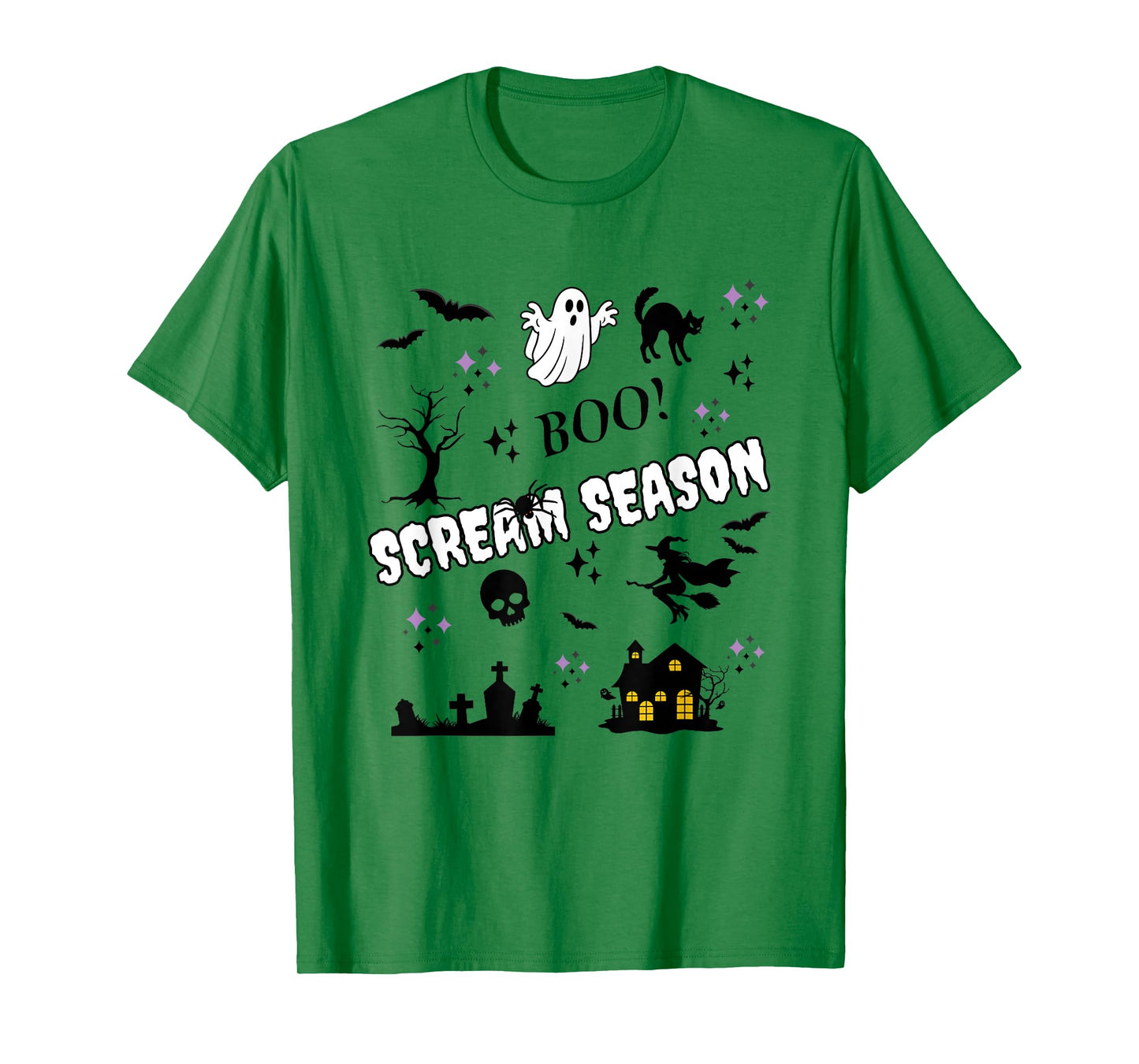 Scream Season Funny Halloween Ghost Spider Bats Witch T-Shirt