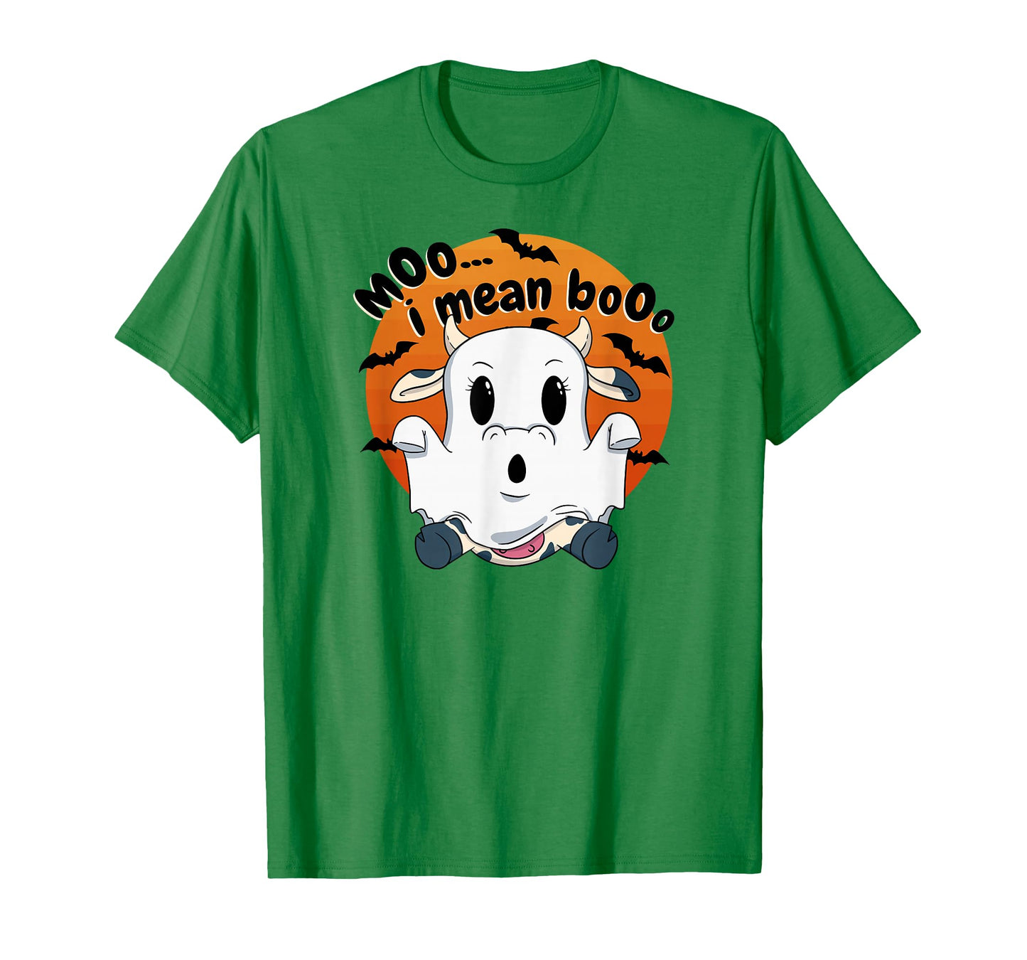 Moo I Mean Boo Cow Costume Happy Halloween Ghost Cow T-Shirt