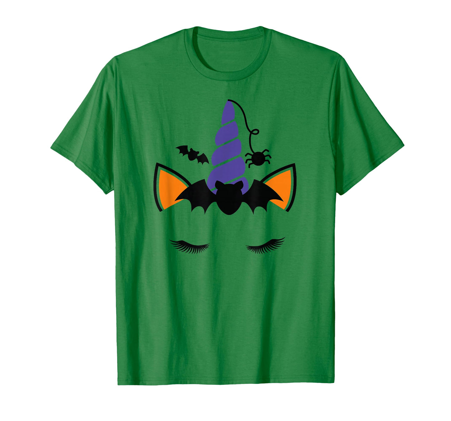 Unicorn Face Eyelashes Bat Spider Halloween Costume T-Shirt