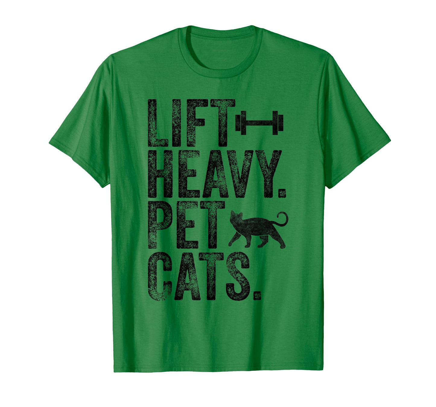 Lift Heavy Pet Cats Funny Gym Workout Weight Lifting Vintage T-Shirt
