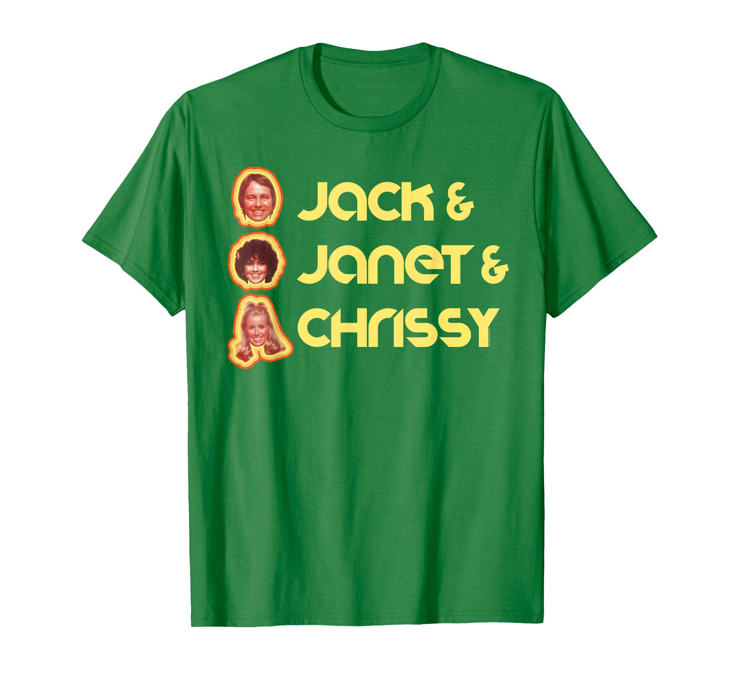 Jack & Janet & Chrissy Three's Company Roommate Faces Retro T-Shirt