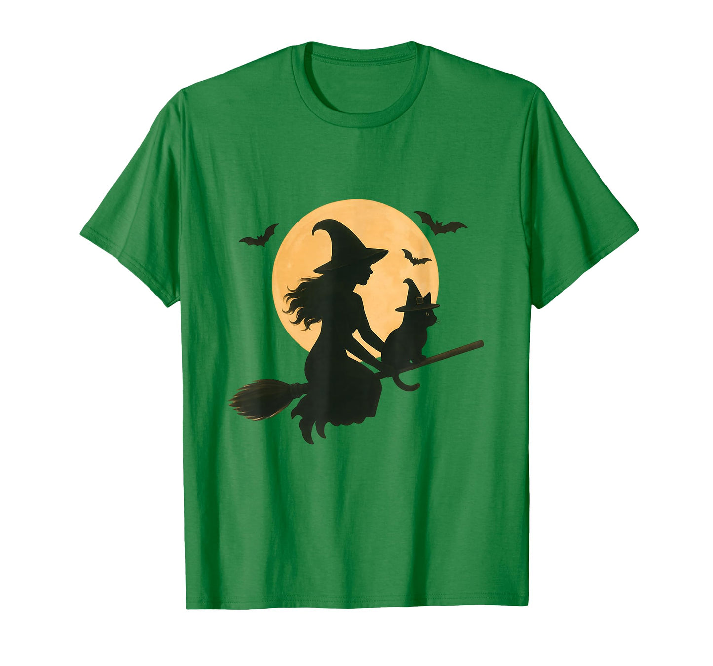 Witch and Cute Cat Black Kitten for Halloween Costume Party T-Shirt