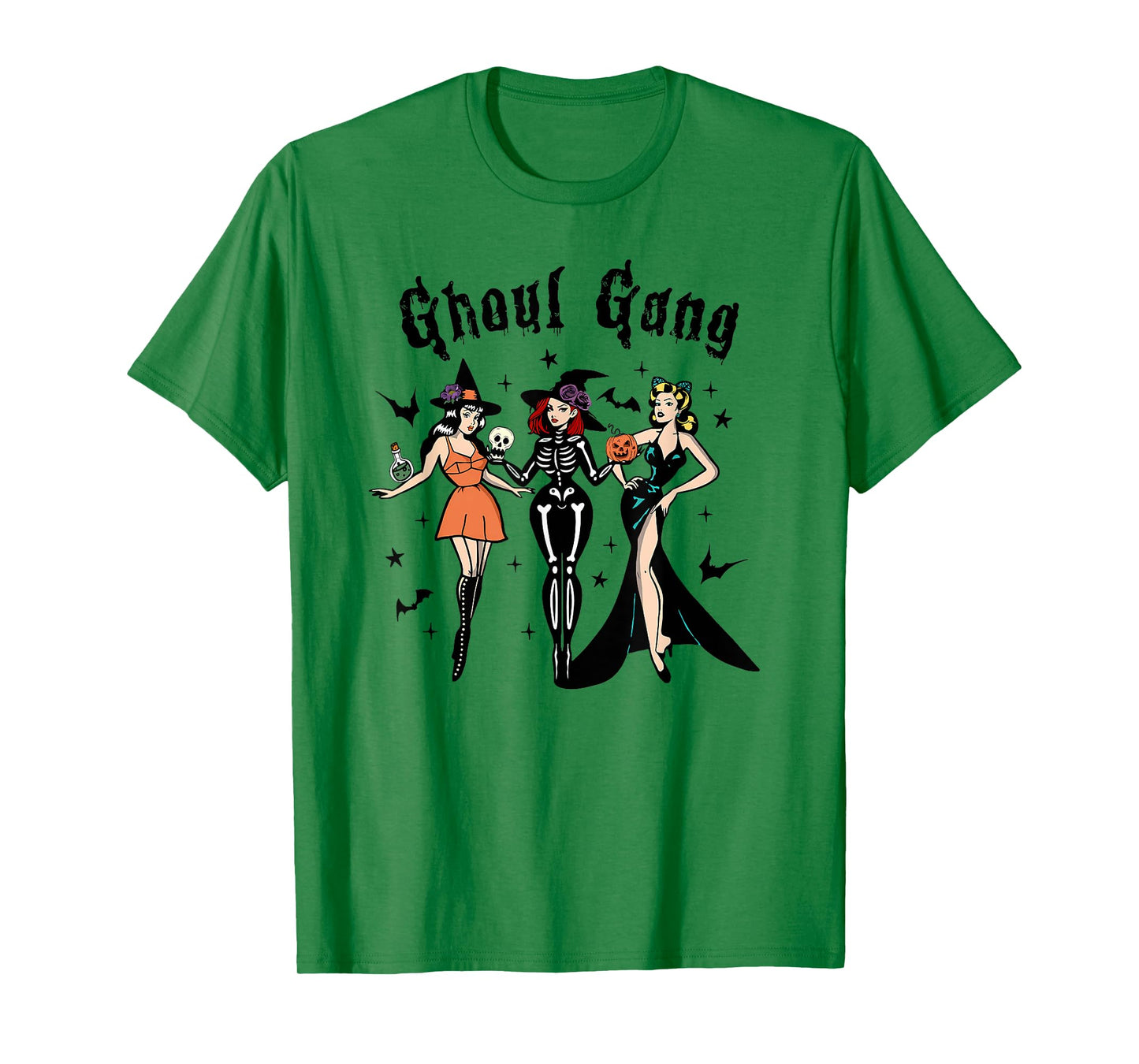 Ghoul Gang Retro Pin Up Halloween Witches Party Men Women Kids T-Shirt