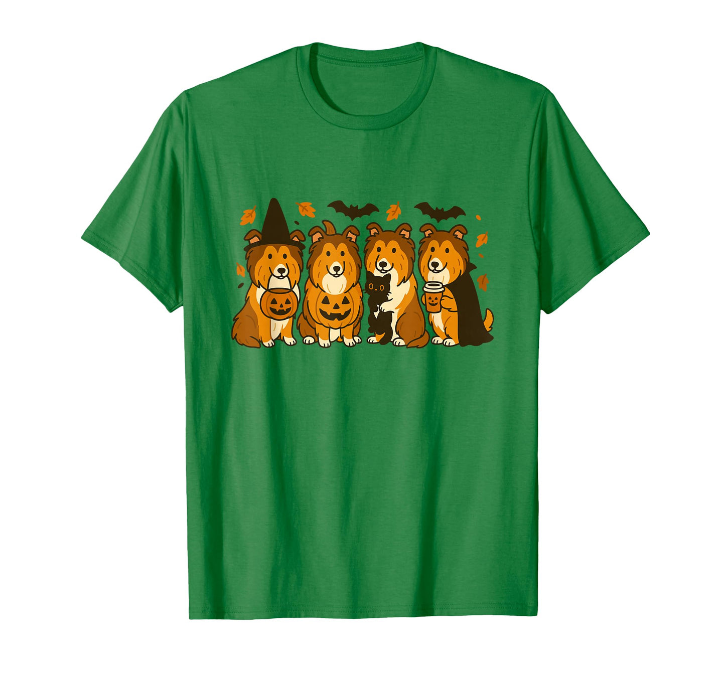 Witch Rough Collie Halloween Fall Rough Collie Dog Mom T-Shirt
