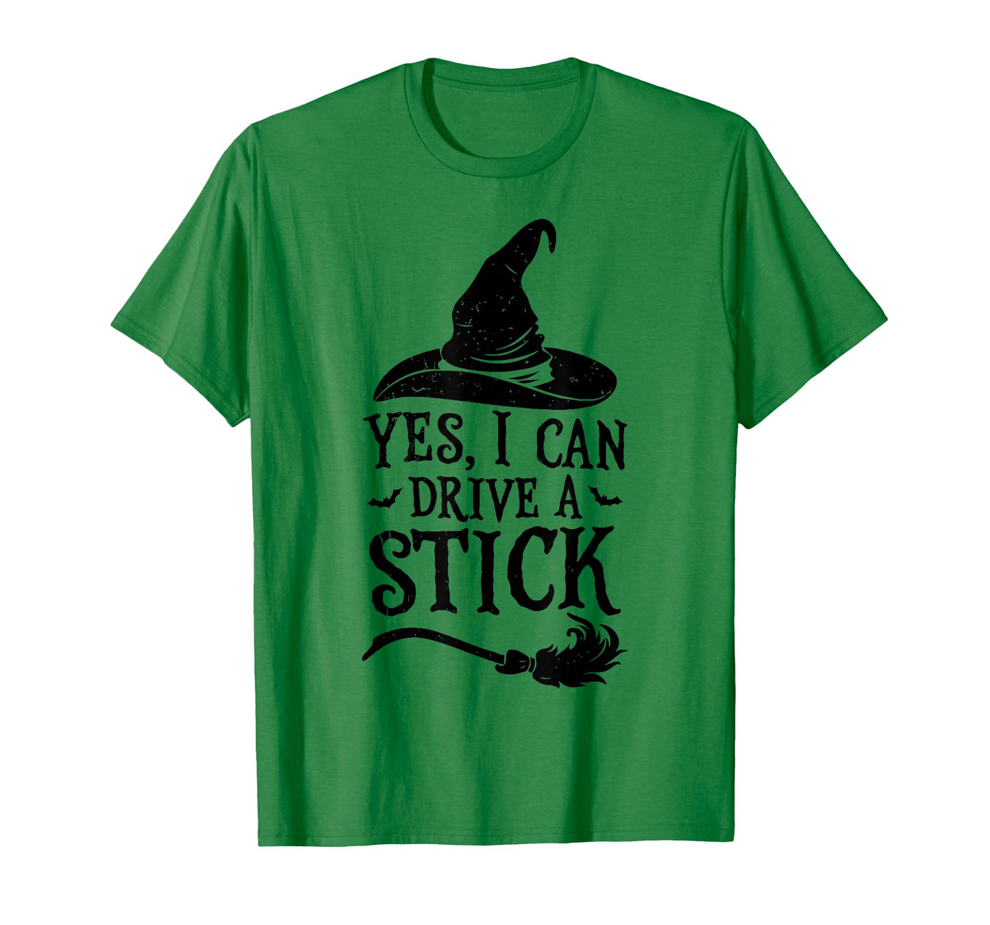 Yes I Can Drive A Stick Funny Halloween Witch Broom Quote T-Shirt