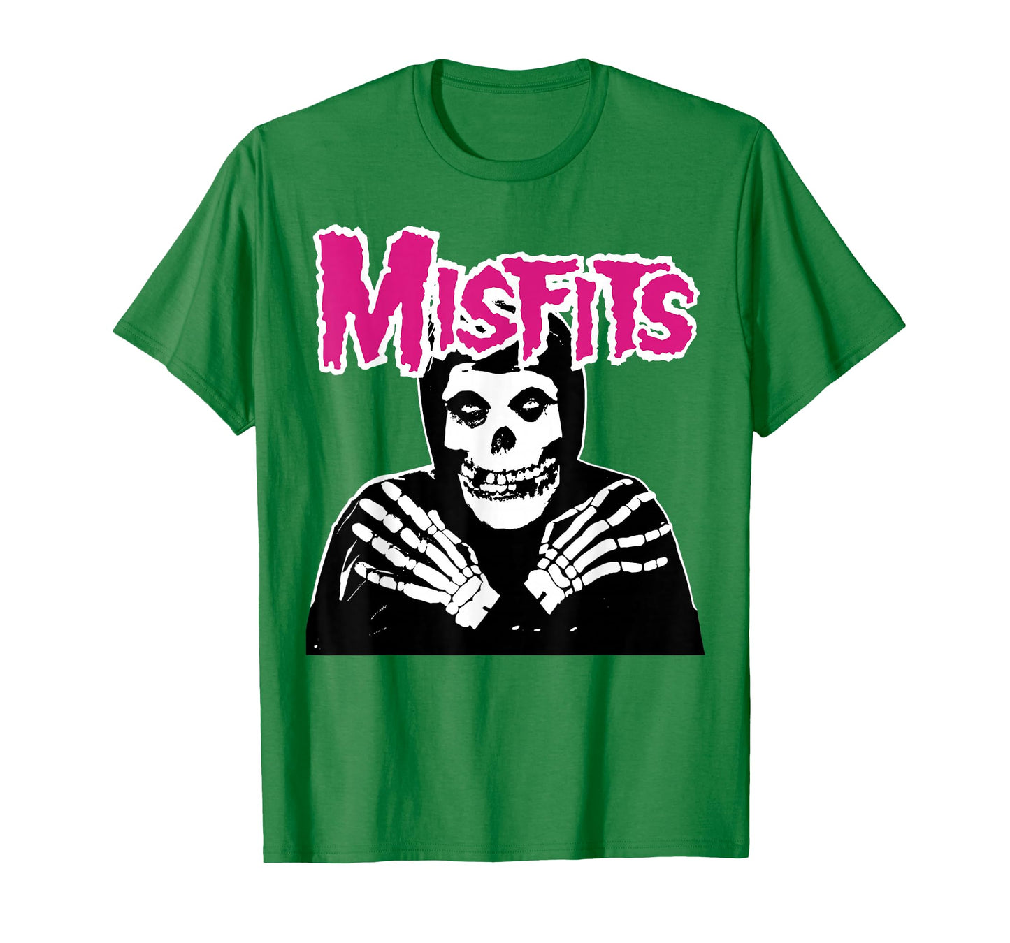 Misfits – Cross Hands Pink Skull White T-Shirt