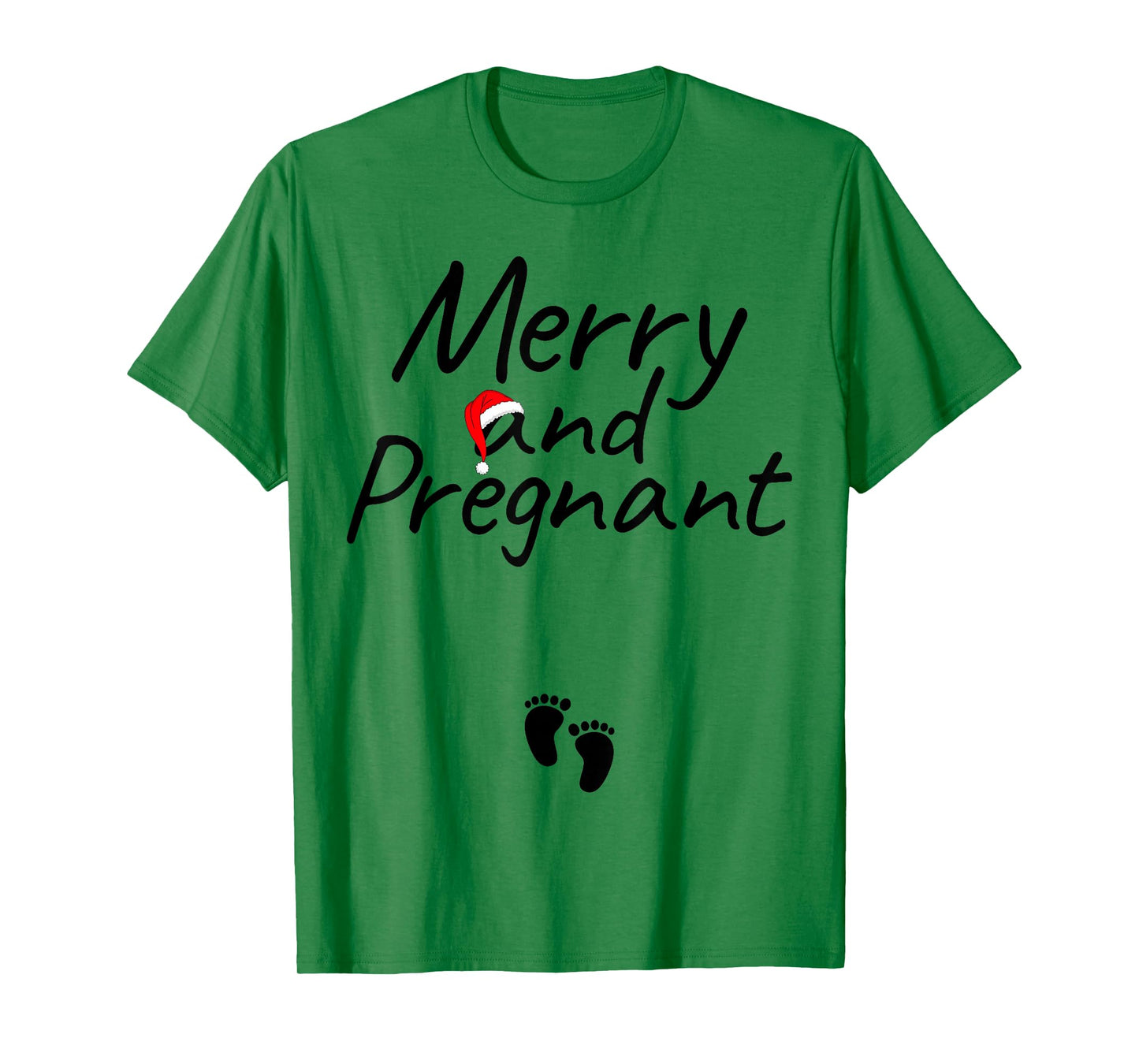Merry and Pregnant Xmas Pregnancy Announcement Christmas T-Shirt