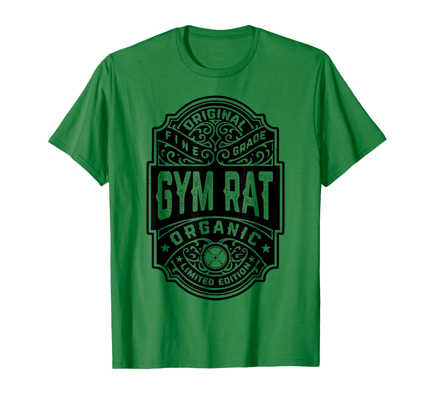 Gym Rat Vintage Whiskey Label Bodybuilding Gym Workout Men T-Shirt