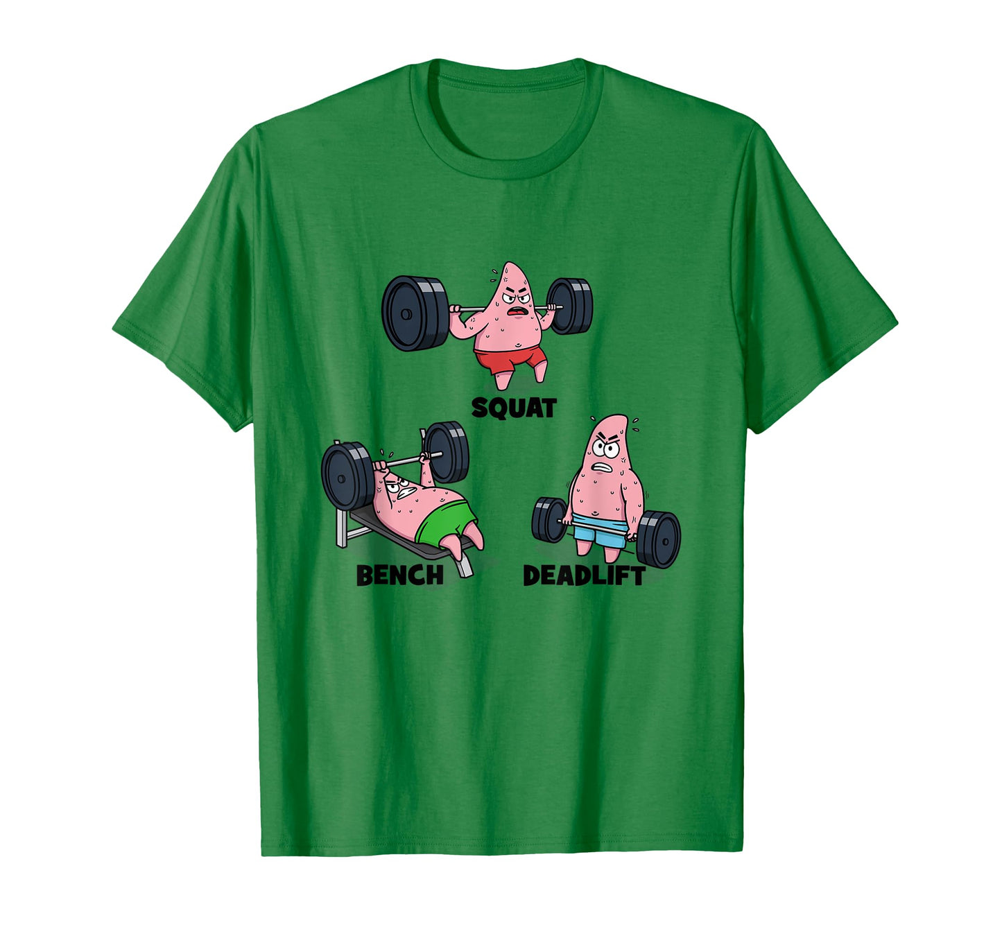 Patrick - Squat, Bench, Deadlift, Funny Cartoon Powerlifting T-Shirt