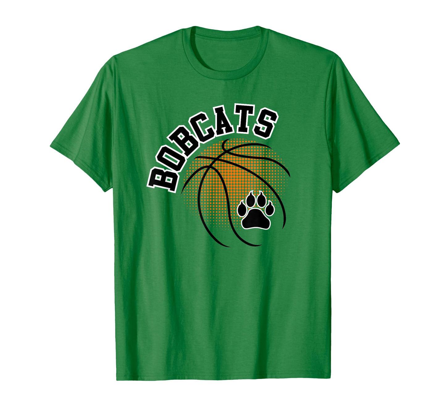 Bobcats Basketball Paw Print Game Day Mascot School Spirit T-Shirt