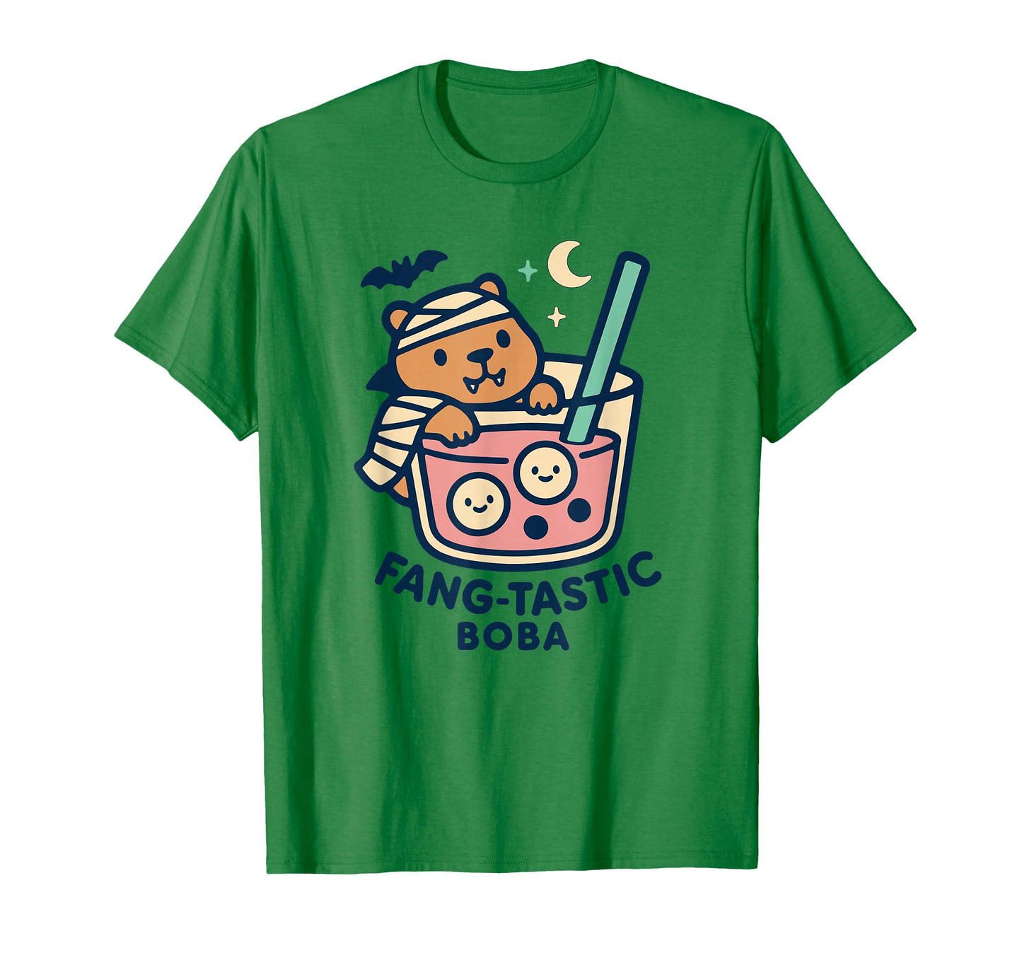 Spooky Fang Capybara Witch Boba Tea for Halloween Kawaii T-Shirt