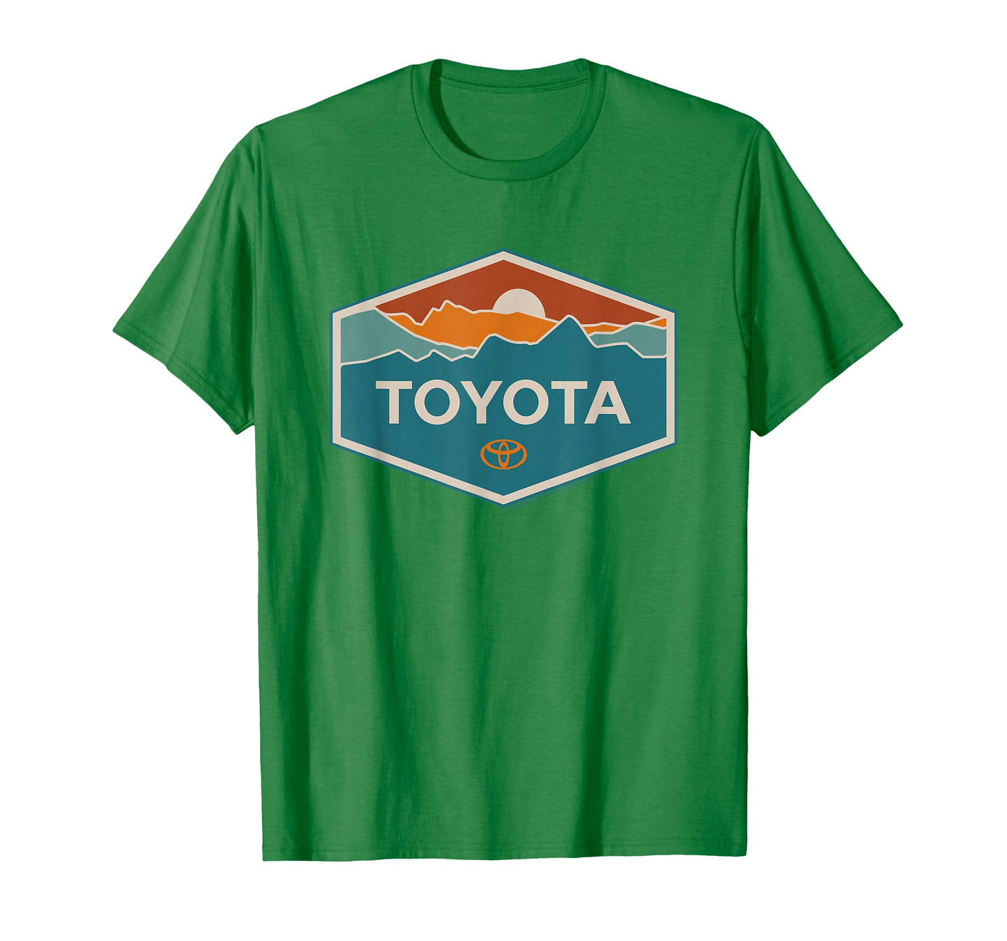 Toyota Iconic Landscape Retro Colors Big Chest Logo T-Shirt