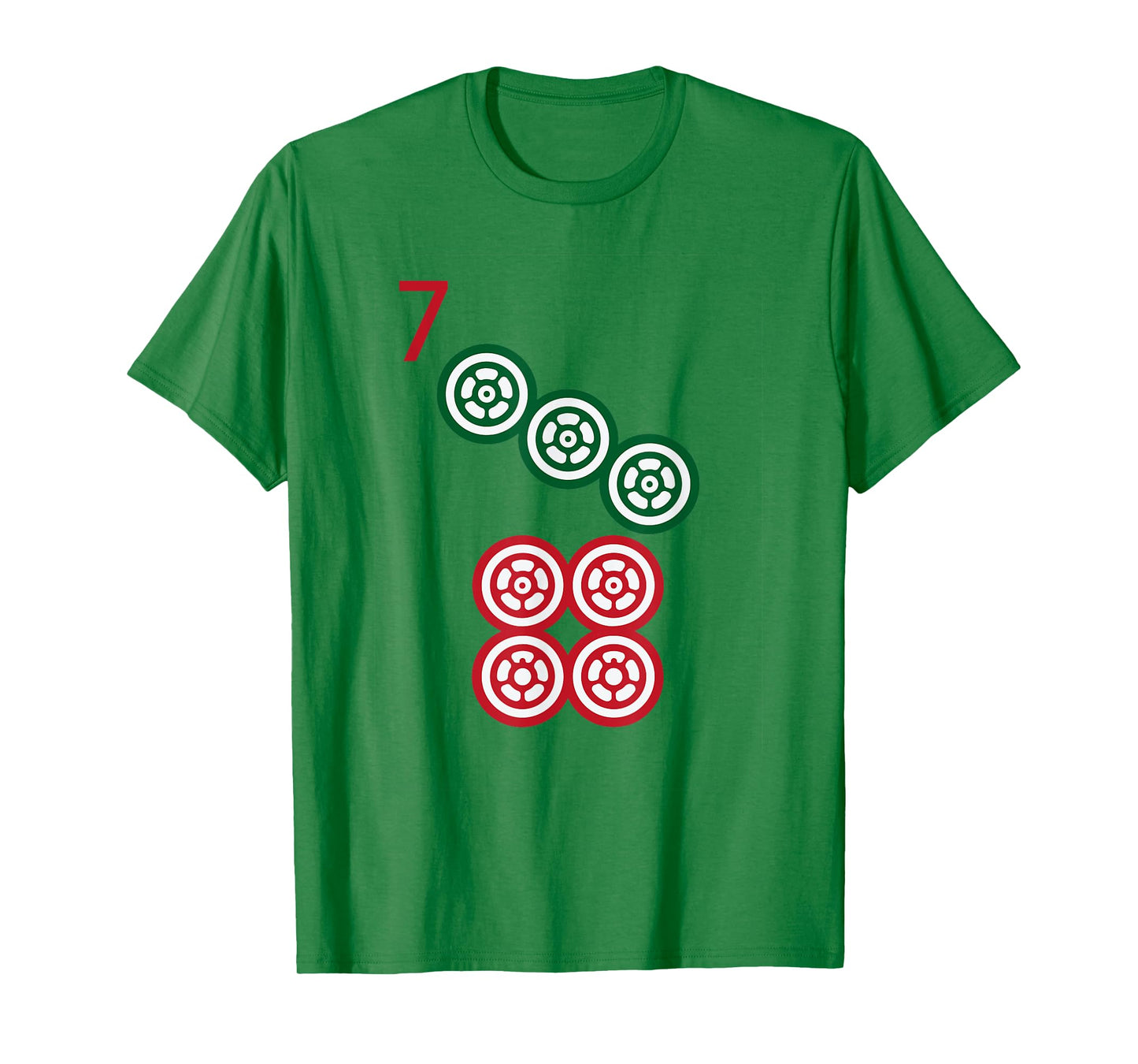 Chinese Mah Jong Dots Pinzu Seven Tile Mahjong Costume T-Shirt