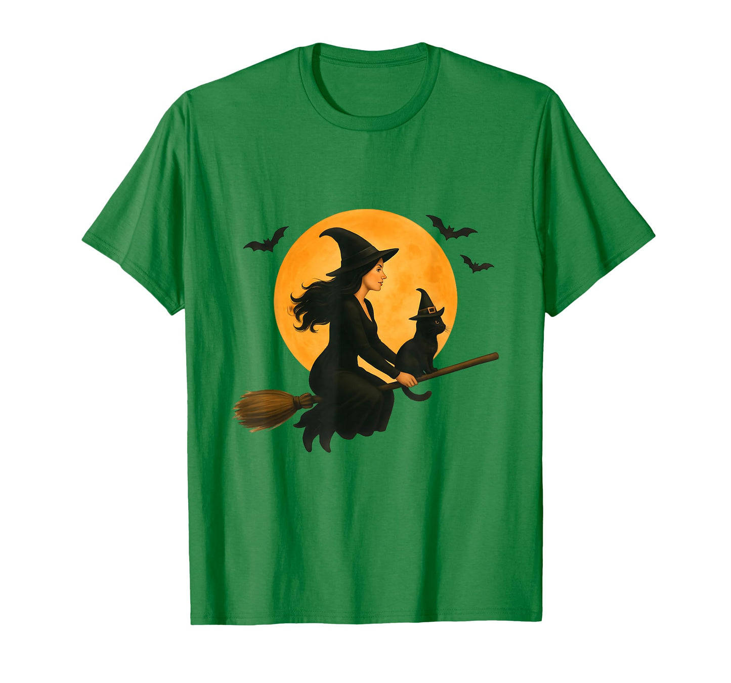 Cute Cat Black Kitten and Witch for Halloween Costume Party T-Shirt