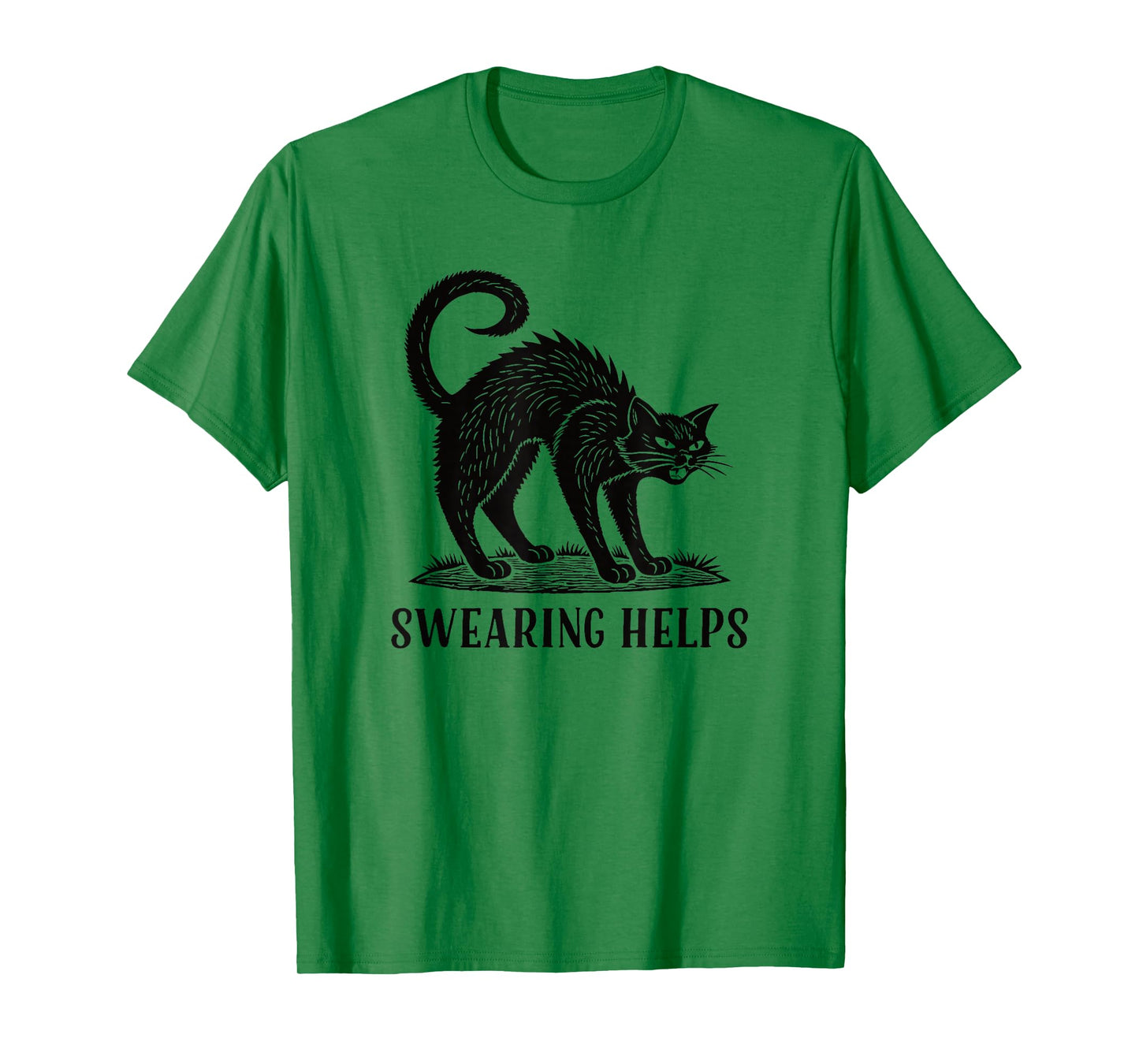 Swearing Helps Halloween Black Cat T-Shirt
