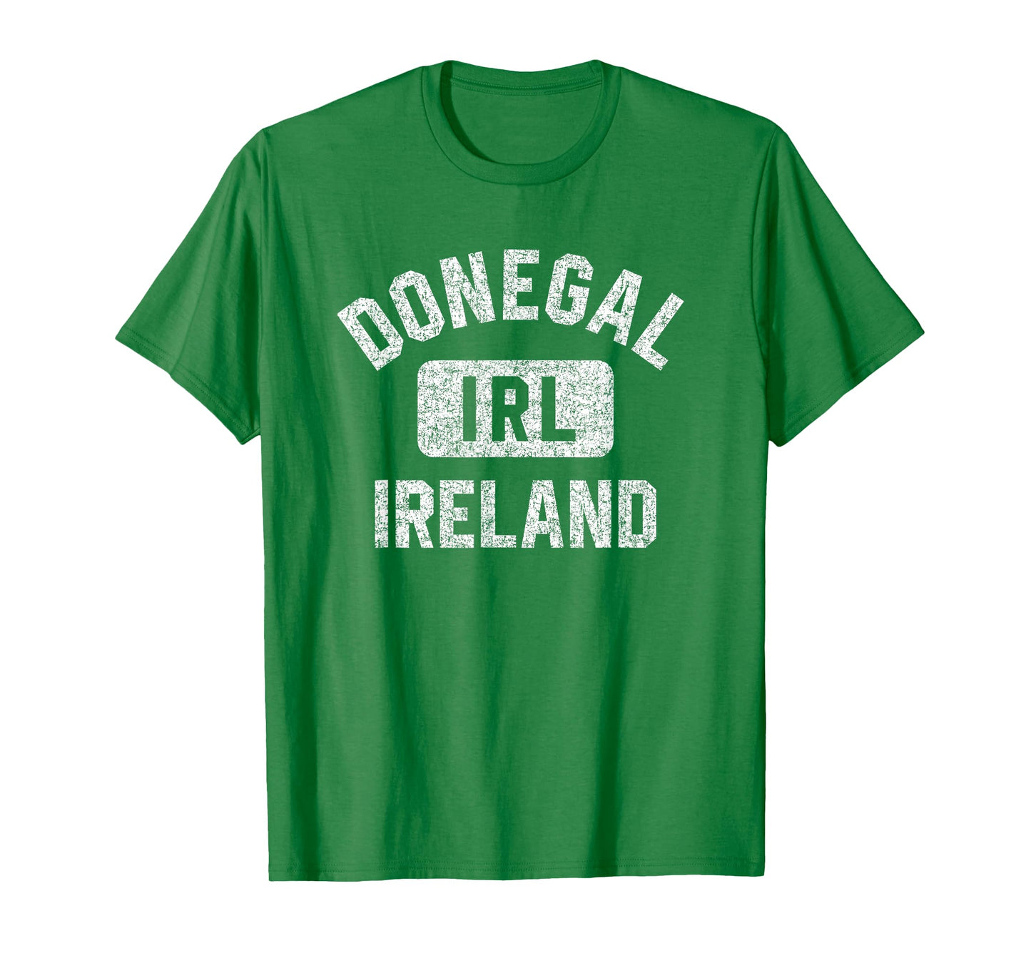 Donegal Ireland IRL Gym Style Green w Distressed White Print T-Shirt