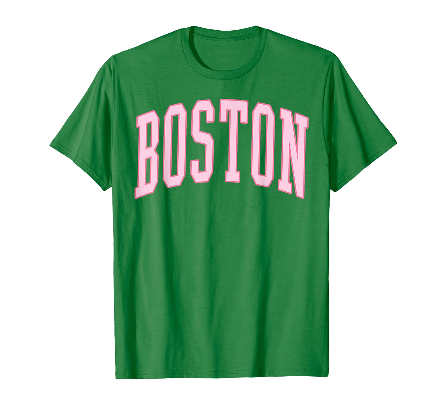 Boston Vintage Preppy Varsity Pink Sports T-Shirt