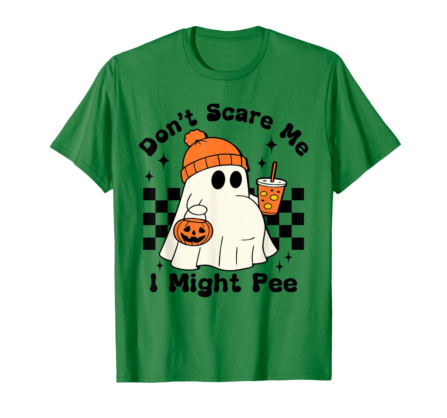 Don't Scare Me I Might Pee Funny Halloween Pregnant Ghost T-Shirt
