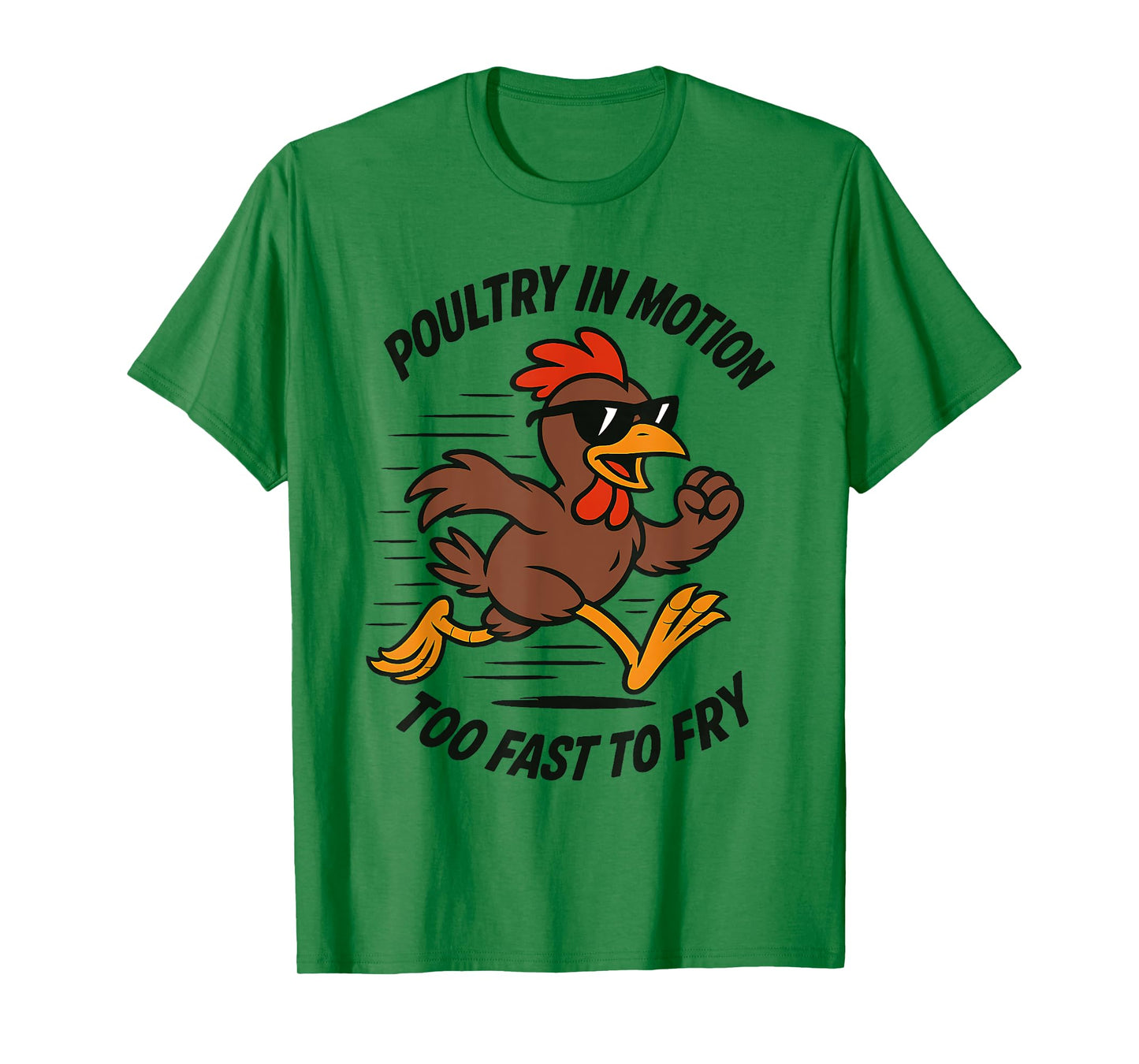 Funny Running Chicken Game Pun Poultry In Motion Meme Runner T-Shirt