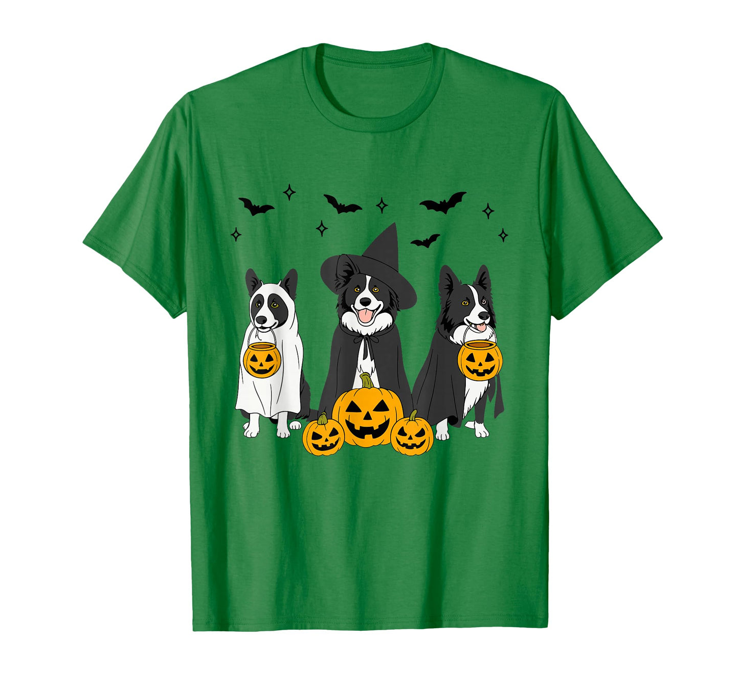 Witch Border Collie Halloween Ghost Border Collie Dog Mom T-Shirt