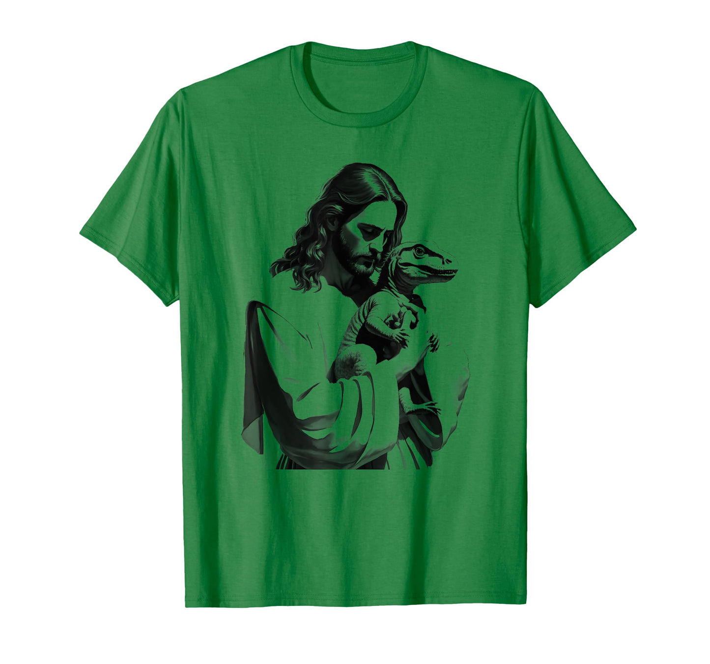 T-Rex Lover Dinosaur Christian Jesus Holding T-Rex T-Shirt