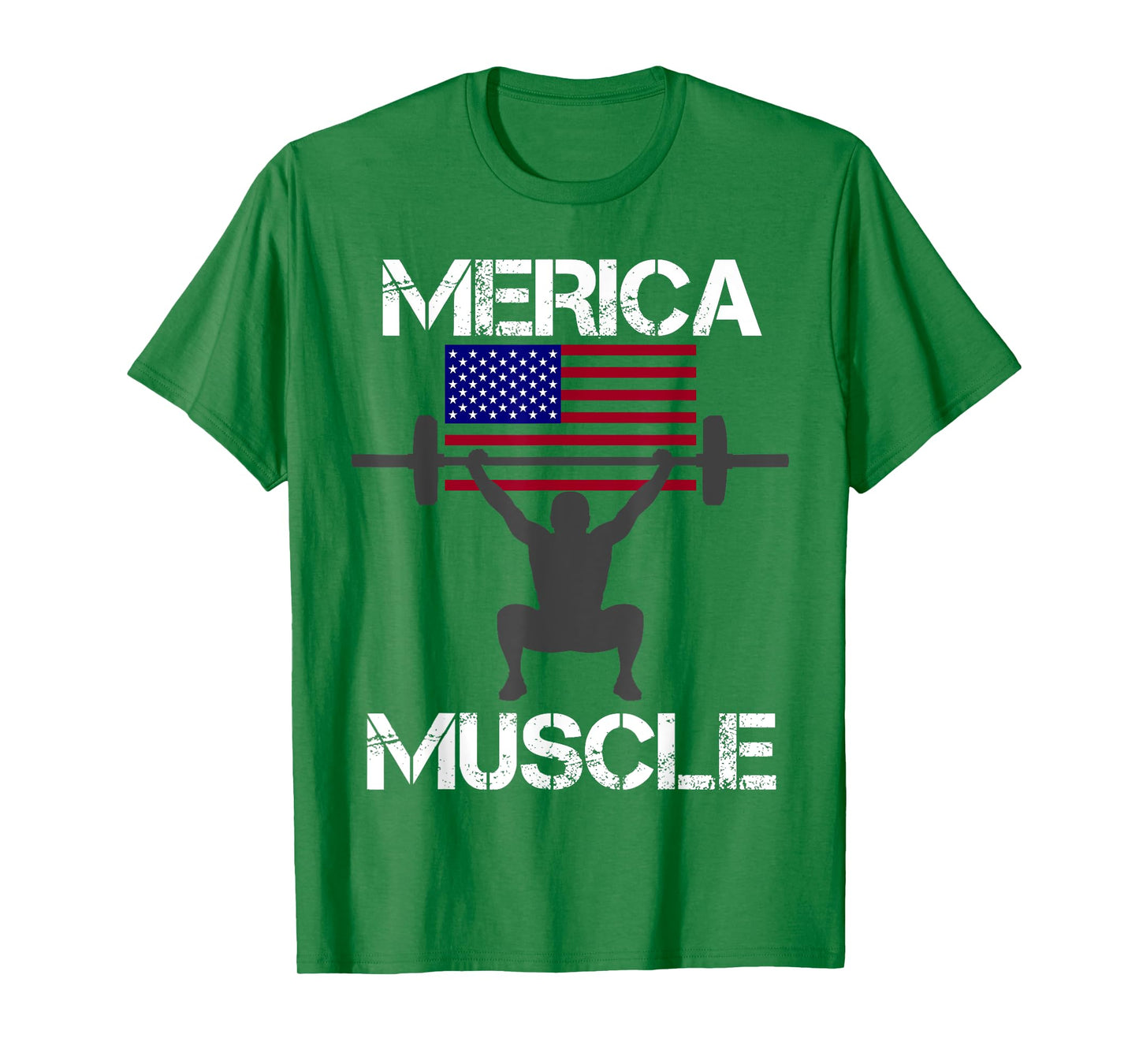 Merica Muscle 4th Of July American Flag Workout Gym Shirt T-Shirt