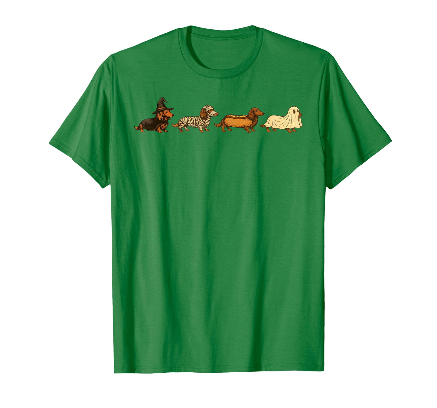 Dachshund Dog Witch Happy Halloweenie Spooky Season T-Shirt