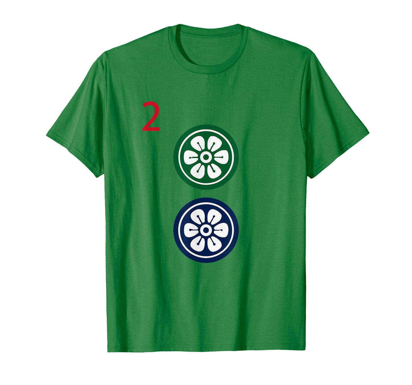 Chinese Mah Jong Dots Pinzu Two Tile Mahjong Costume T-Shirt