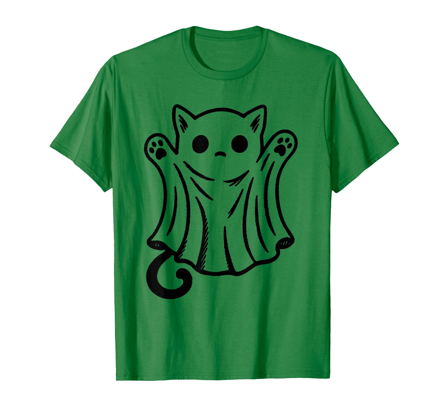 Ghost Cat Meme Funny Halloween Men Women Kids T-Shirt