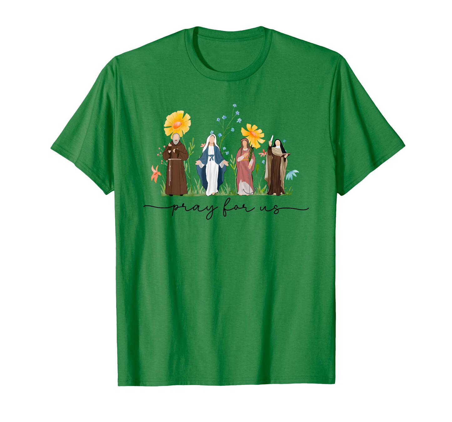 Catholic Saints Floral Women Religious Men Women Kids T-Shirt