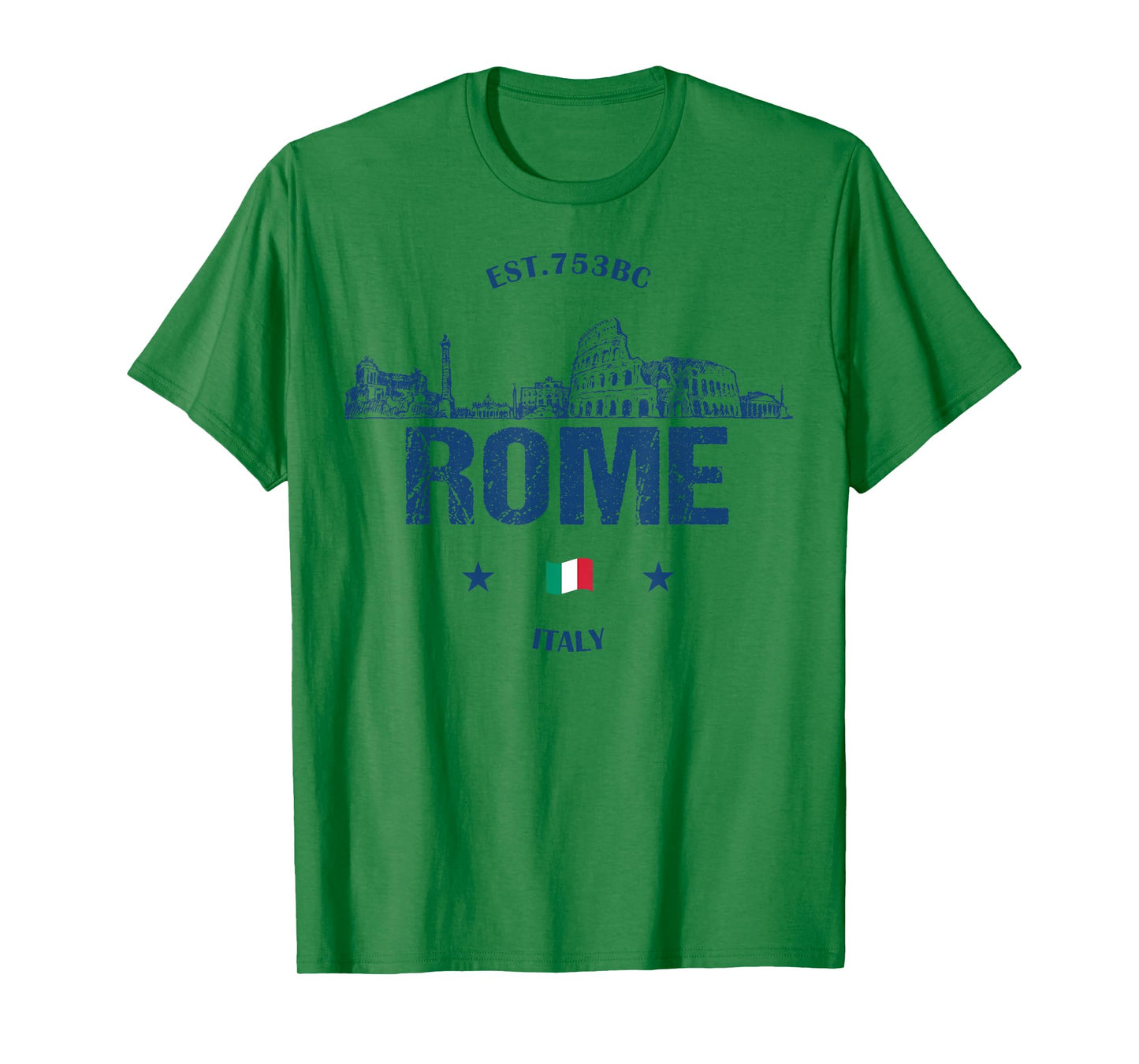 Rome Historical Landmarks Vintage Italy Flag T-Shirt