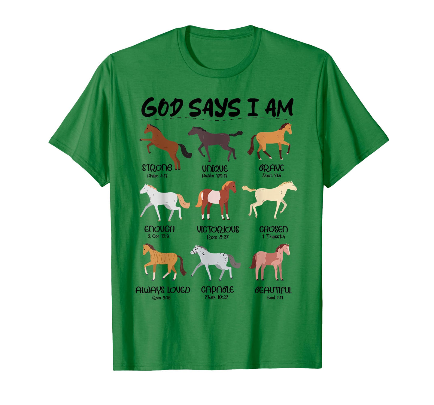 God Says I Am Horses Boys Girls Kids Christian Jesus Horse T-Shirt